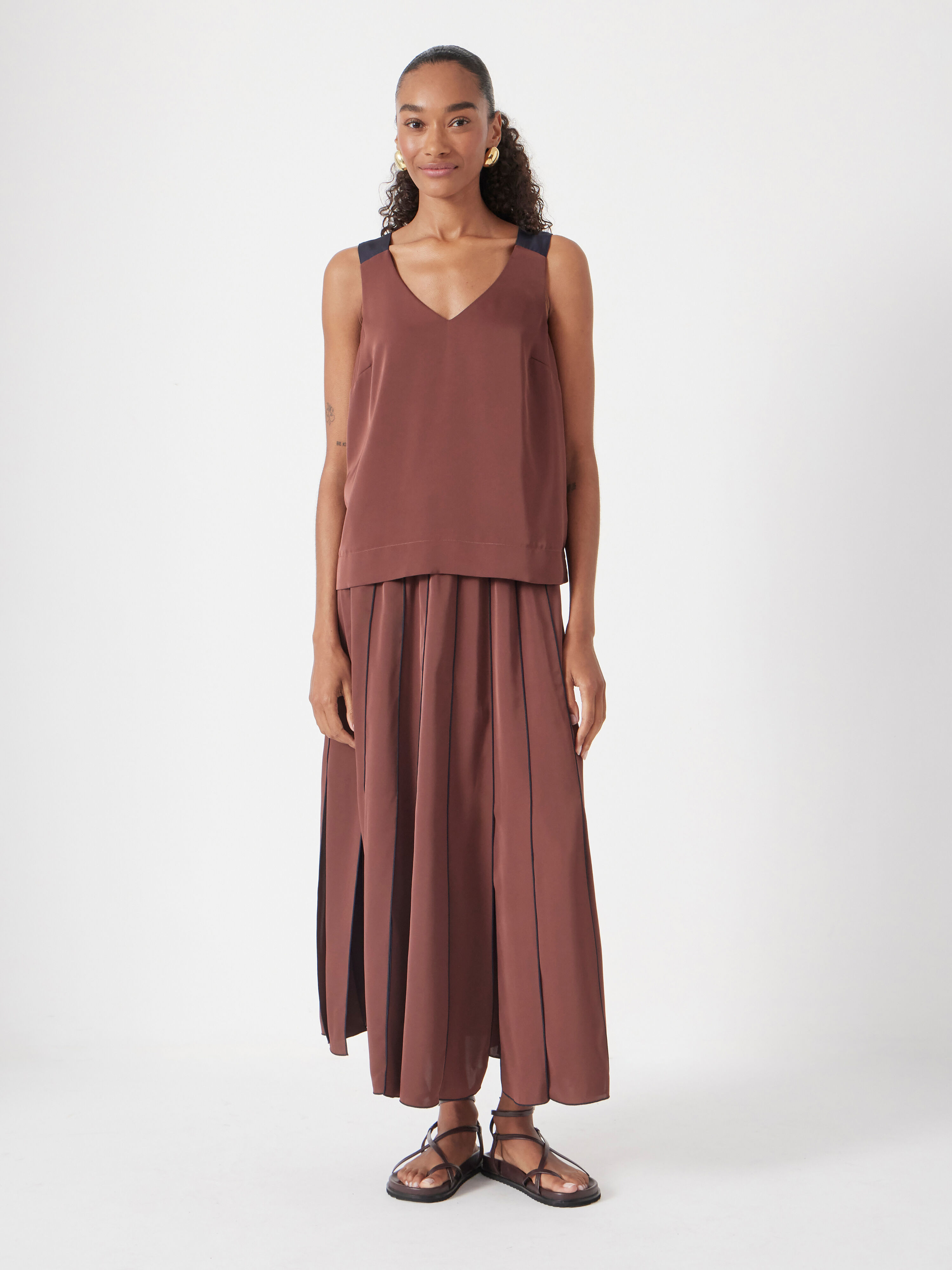 Pippa Satin V-Neck Top