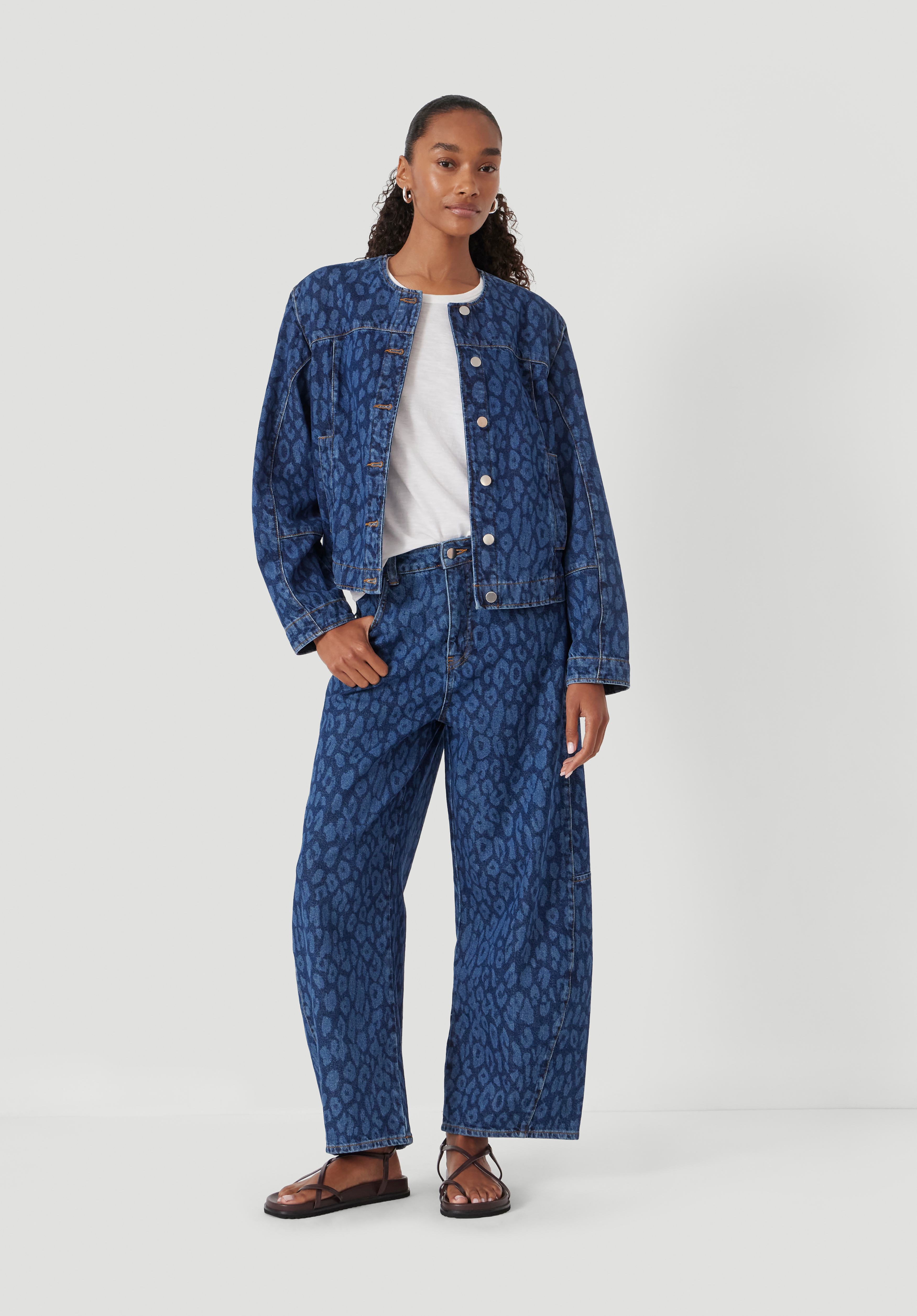 Velma Leopard Print Denim Jacket