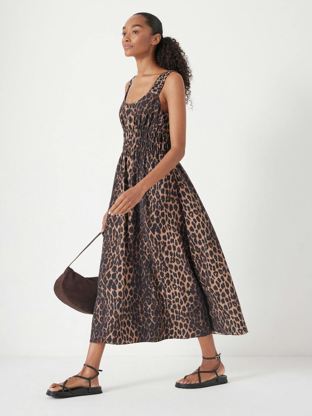 013036-4604-02 Air Flow Gathered Straps Midi Dress