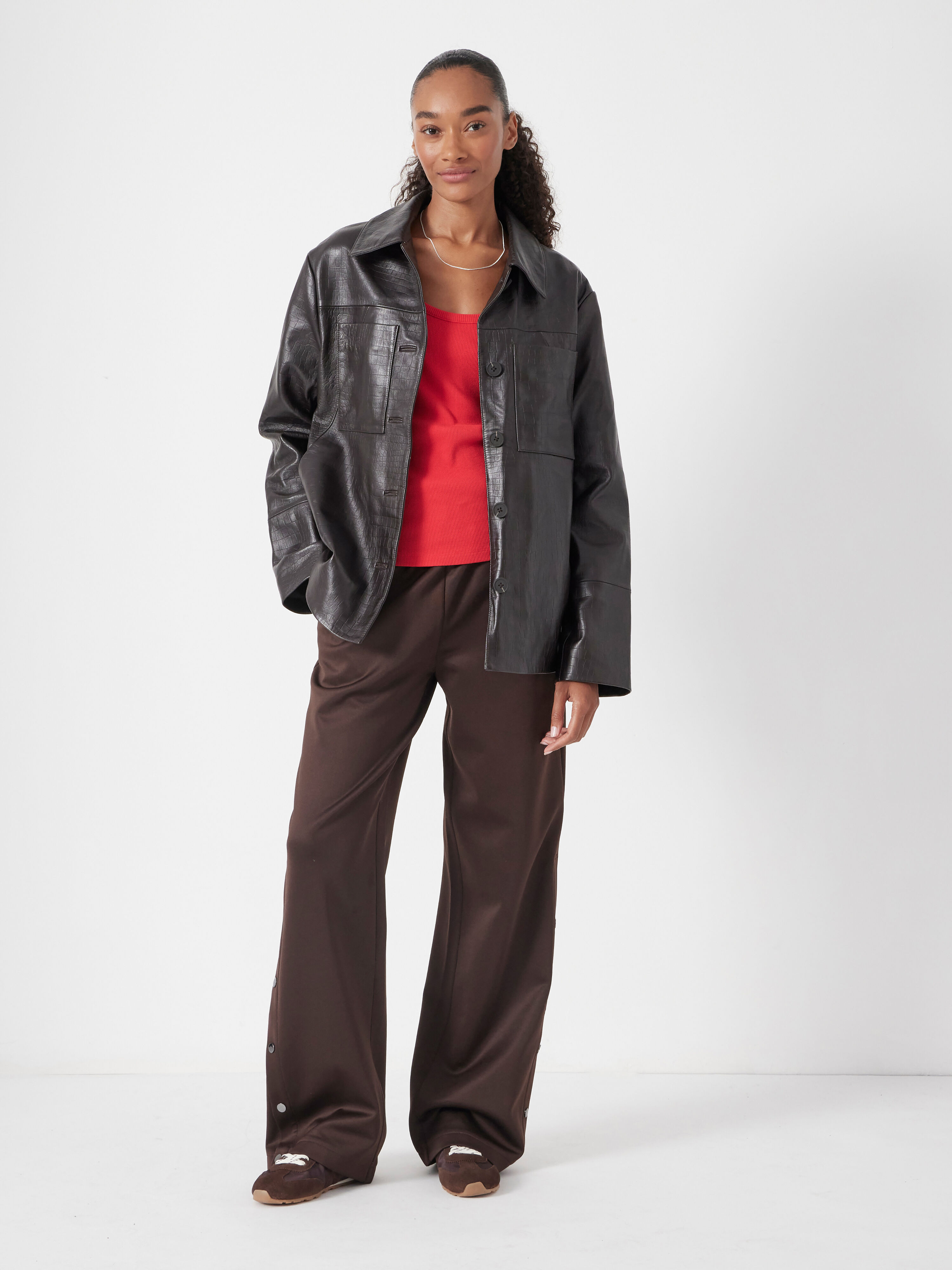 Kelly Croc Effect Leather Jacket