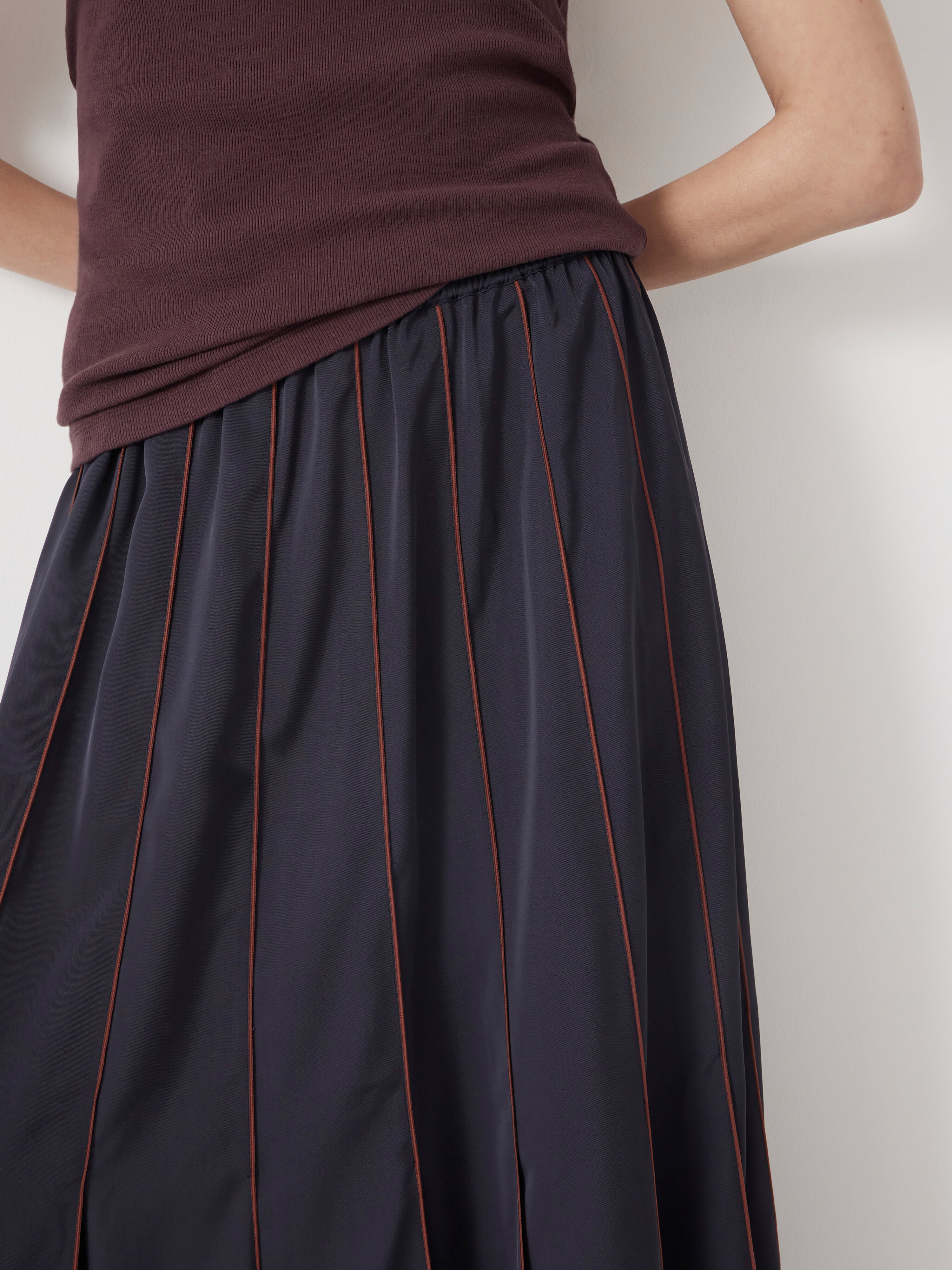 Pippa Satin Pleated Skirt