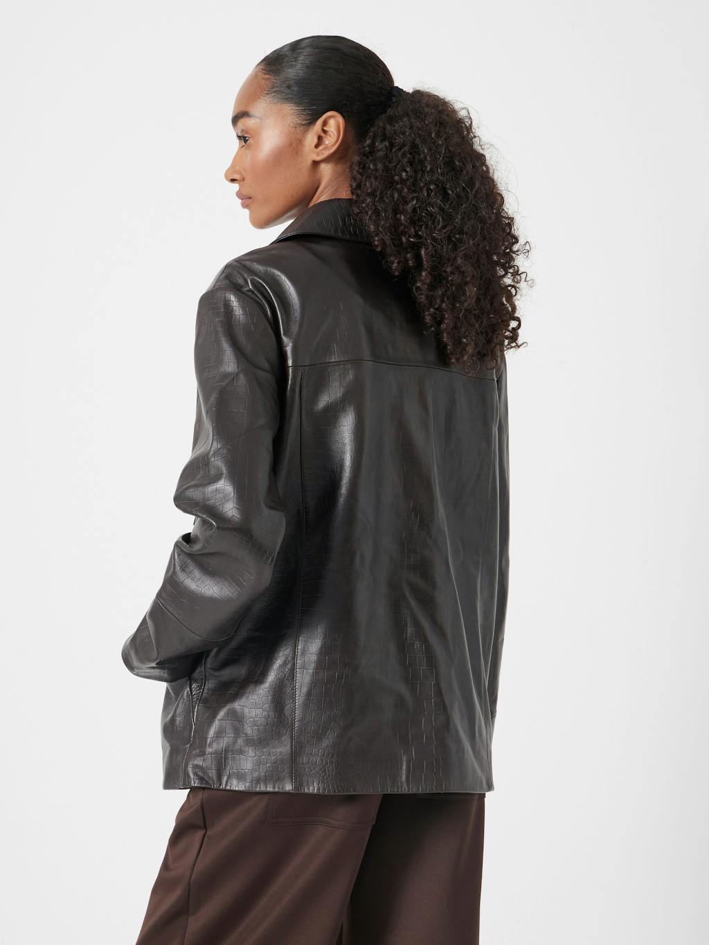013403-0676-03 Kelly Croc Effect Leather Jacket