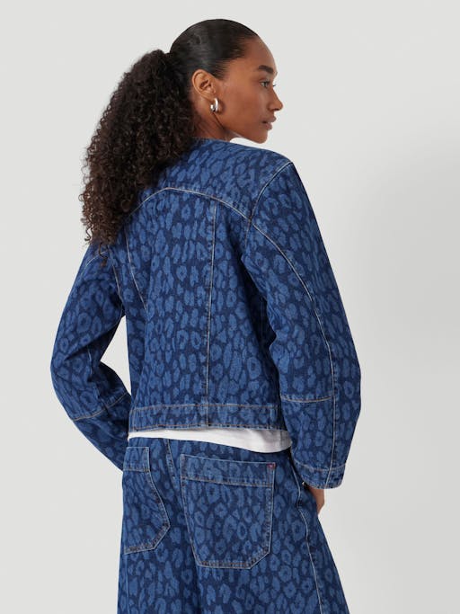 Velma Leopard Print Denim Jacket