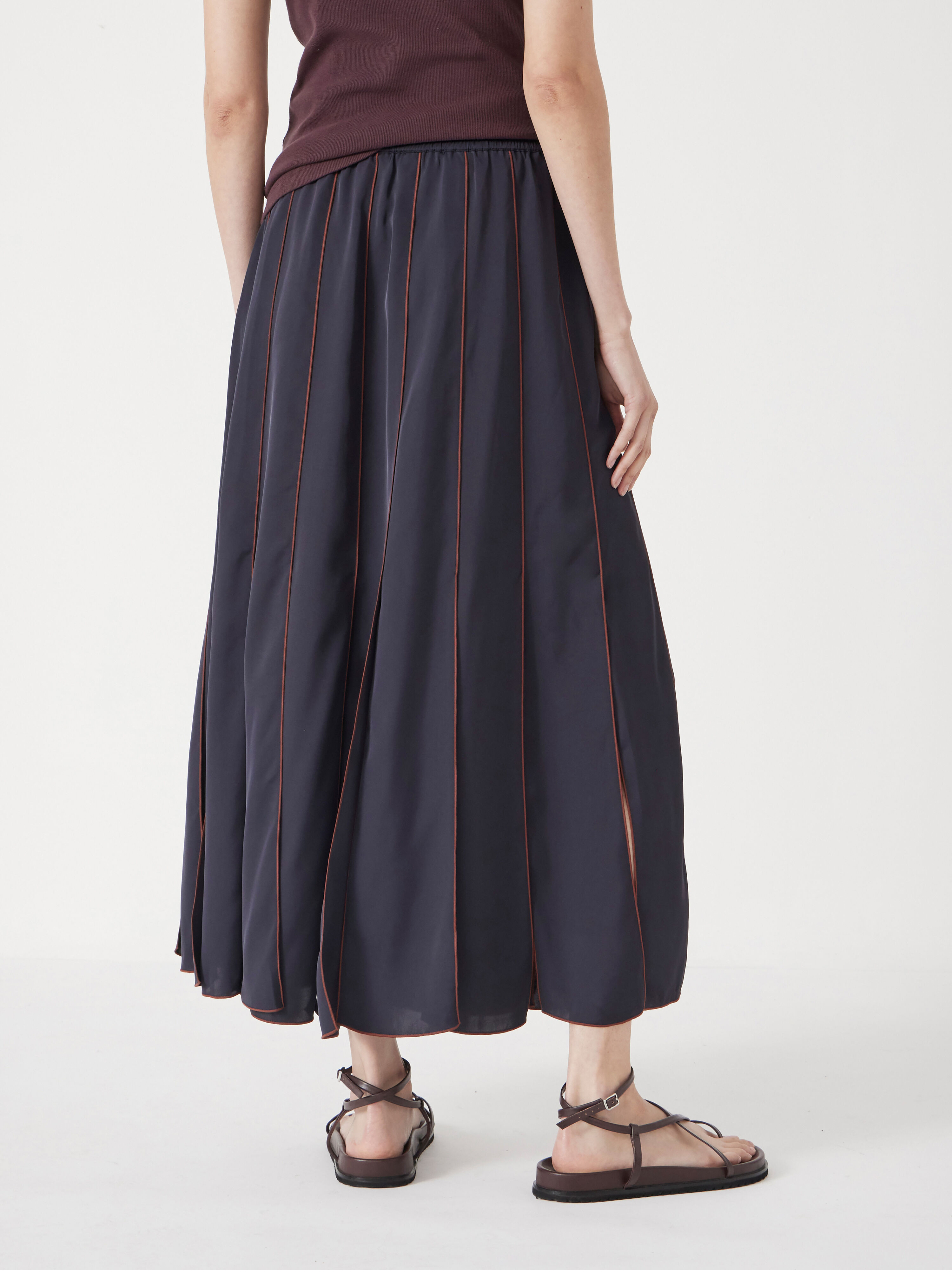 Pippa Satin Pleated Skirt