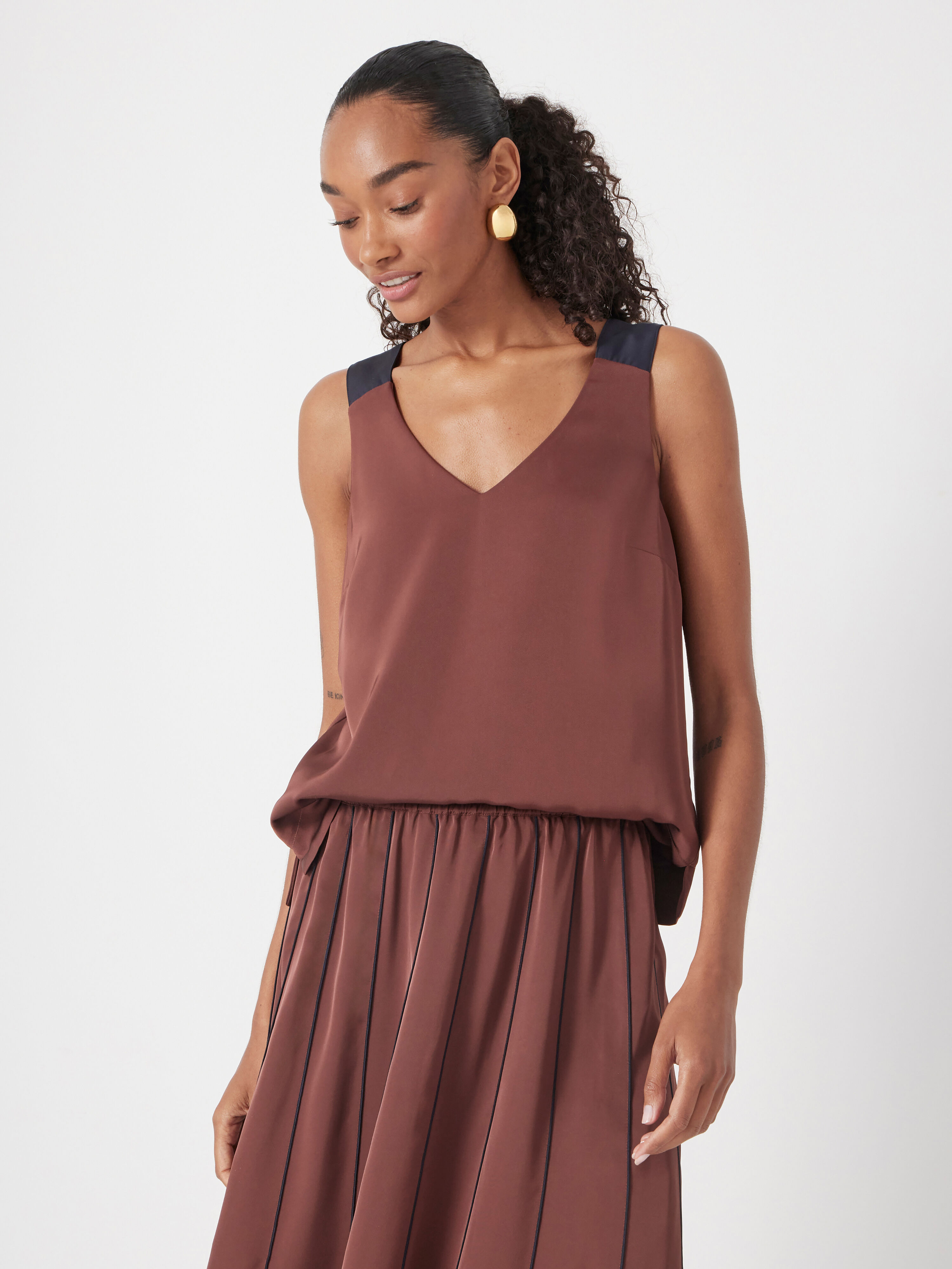 Pippa Satin V-Neck Top