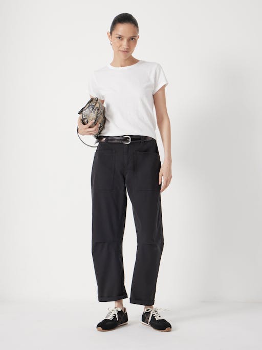 Cordi Barrel Leg Cotton Trousers
