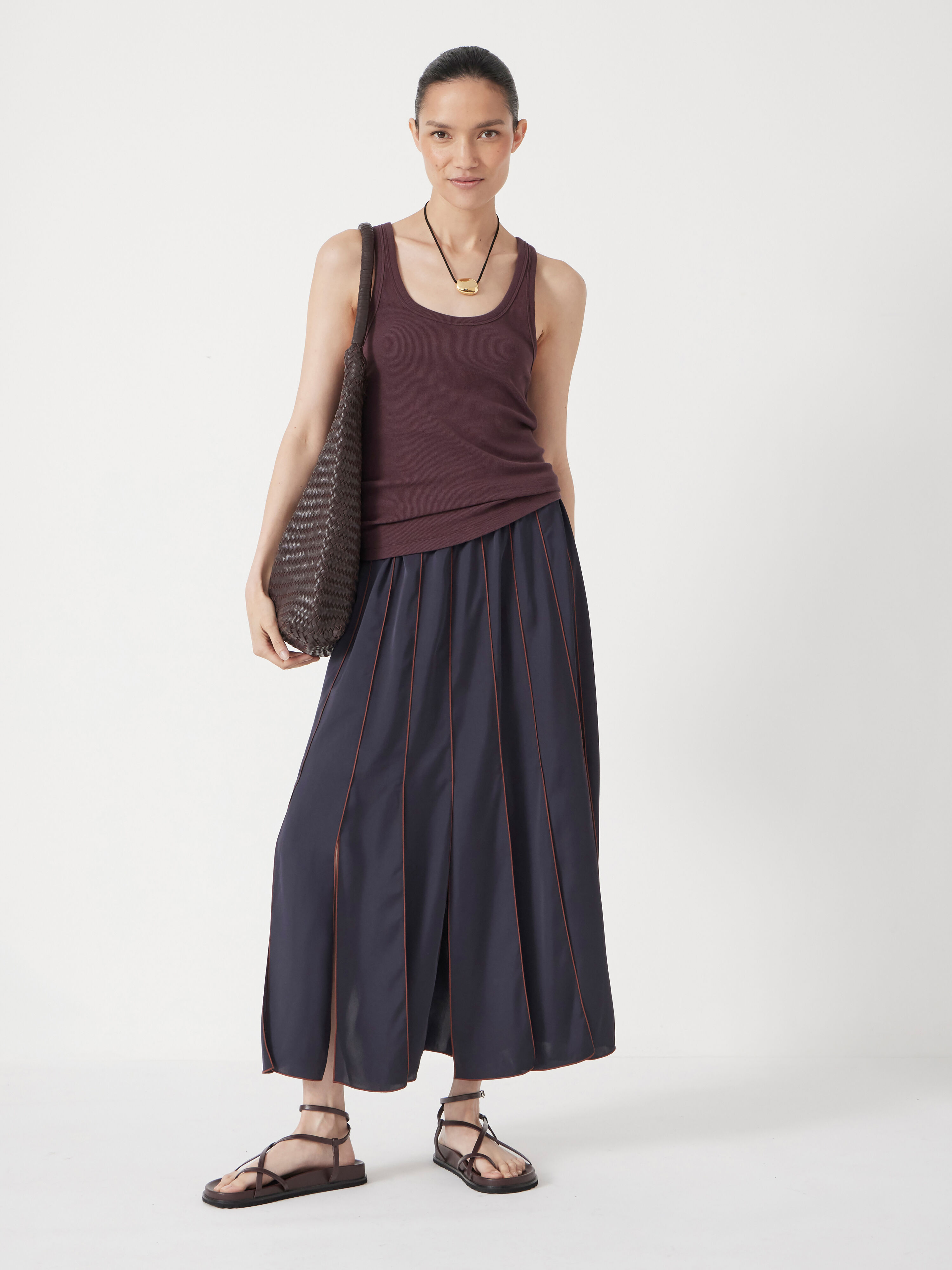 Pippa Satin Pleated Skirt