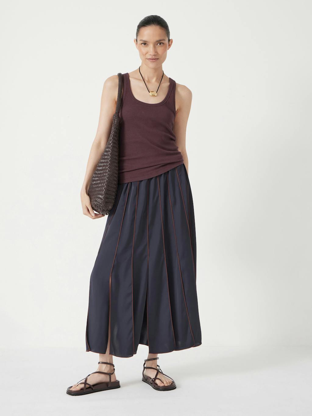 013920-1658-01 Pippa Satin Pleated Skirt