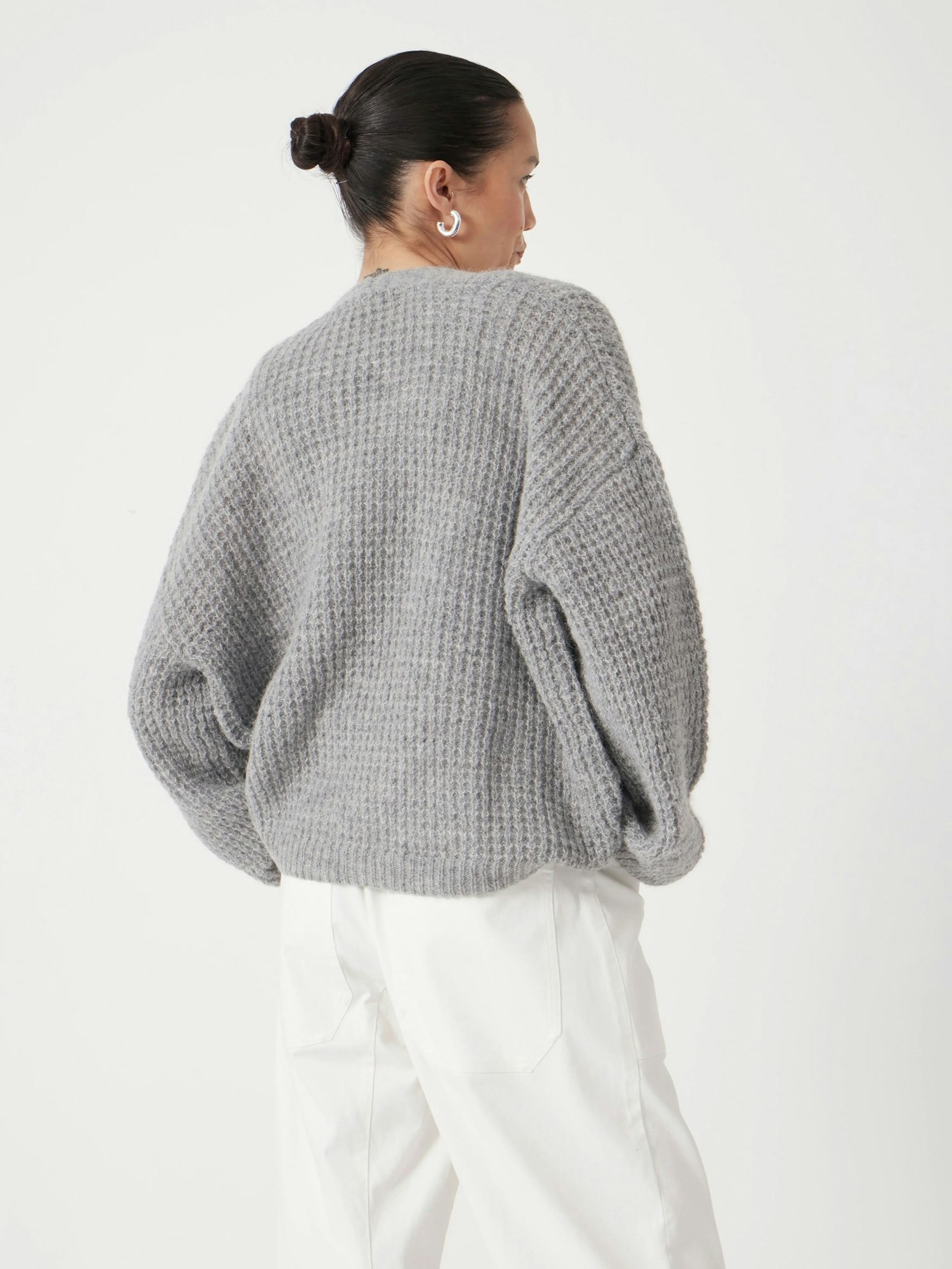 013362-2804-03 Flossie Waffle Stitch Wool Blend Edge to Edge Cardigan