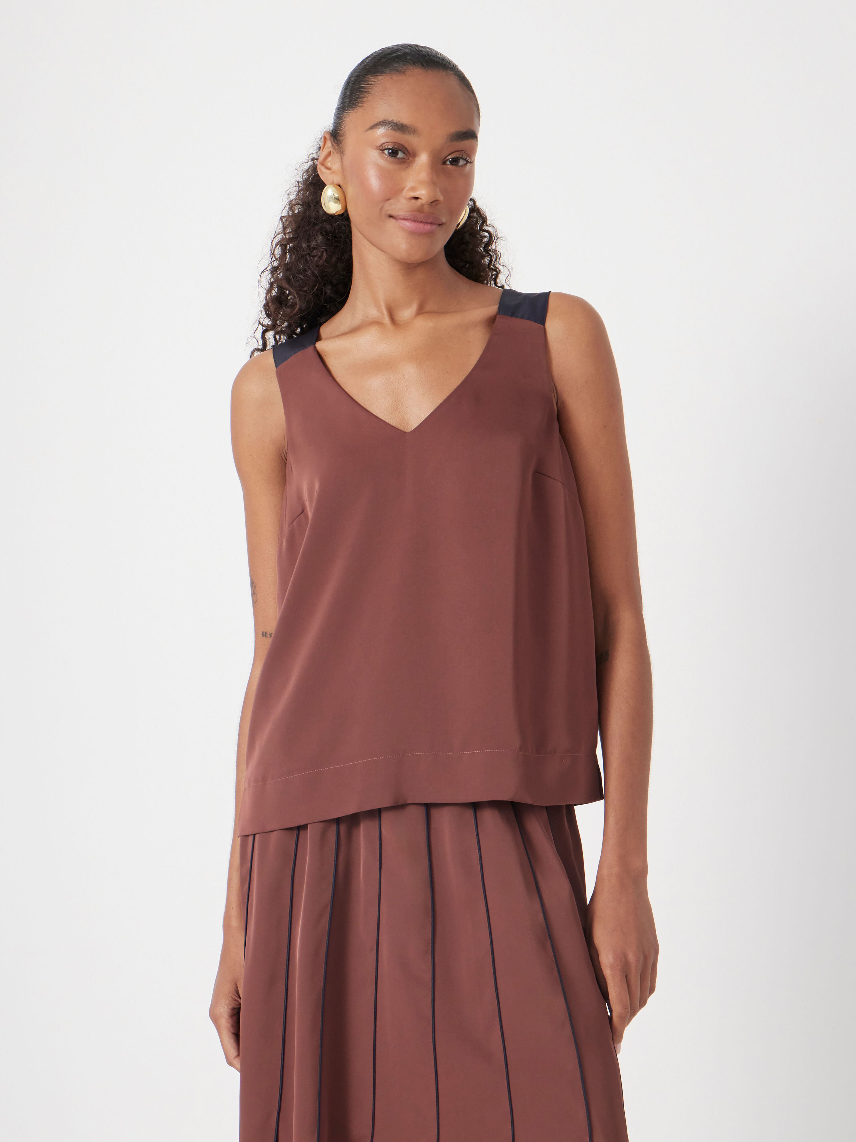 Pippa Satin V-Neck Top