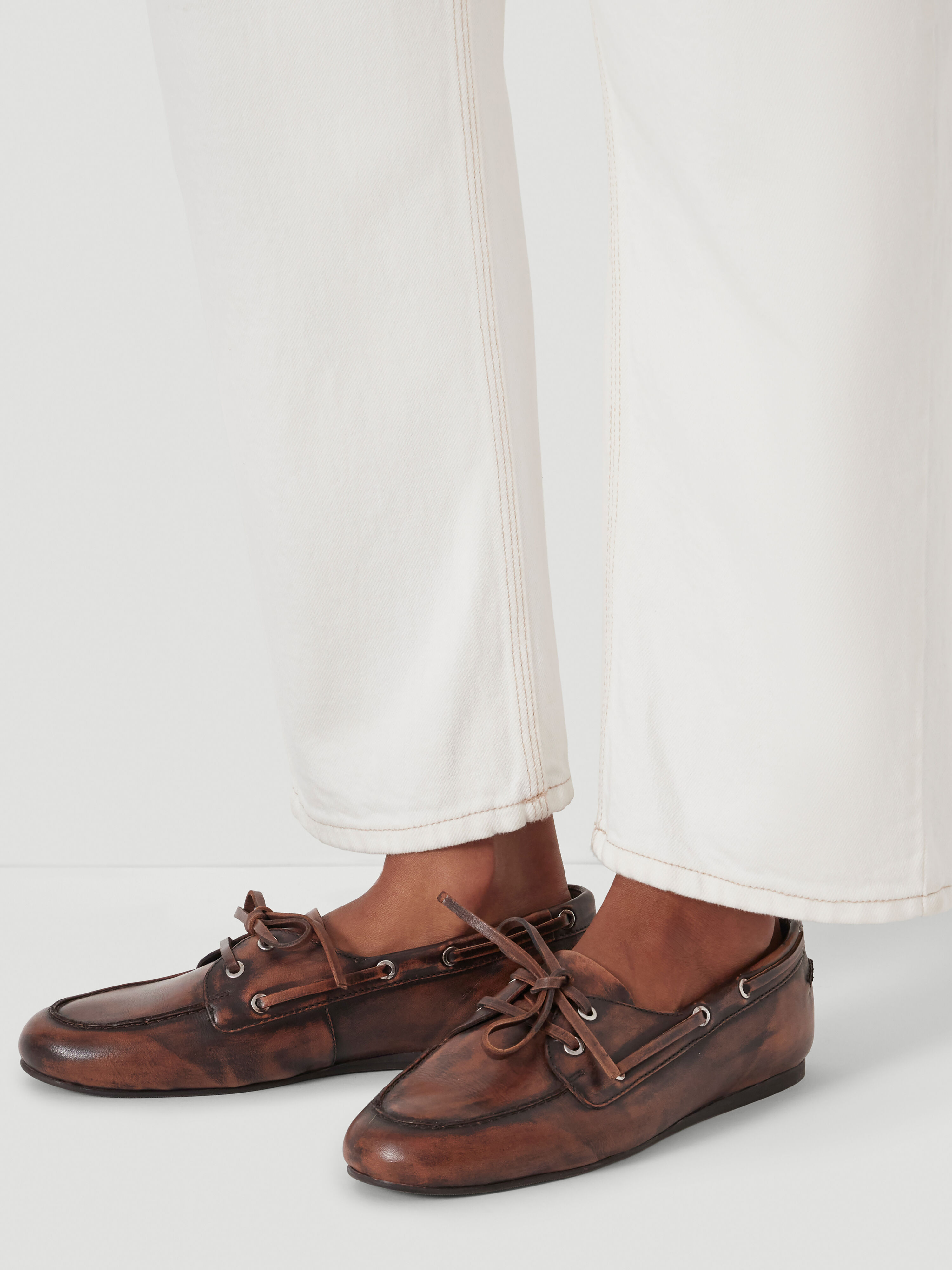 Leather Tie Loafers