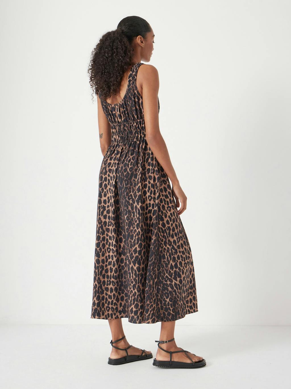 013036-4604-04 Air Flow Gathered Straps Midi Dress