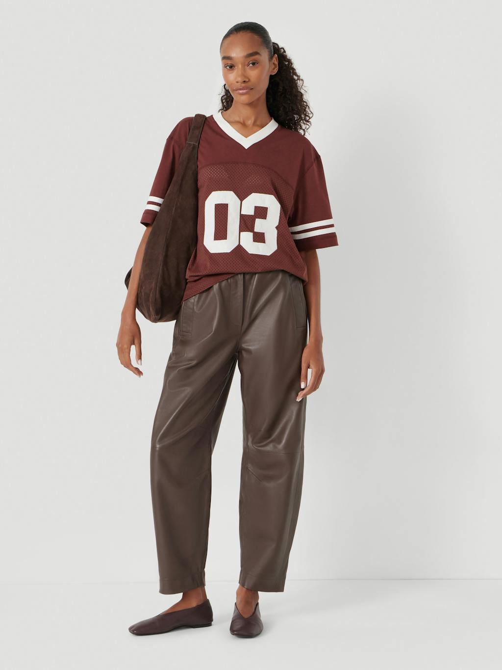 013464-0533-01 Leather Jack Barrel Trousers