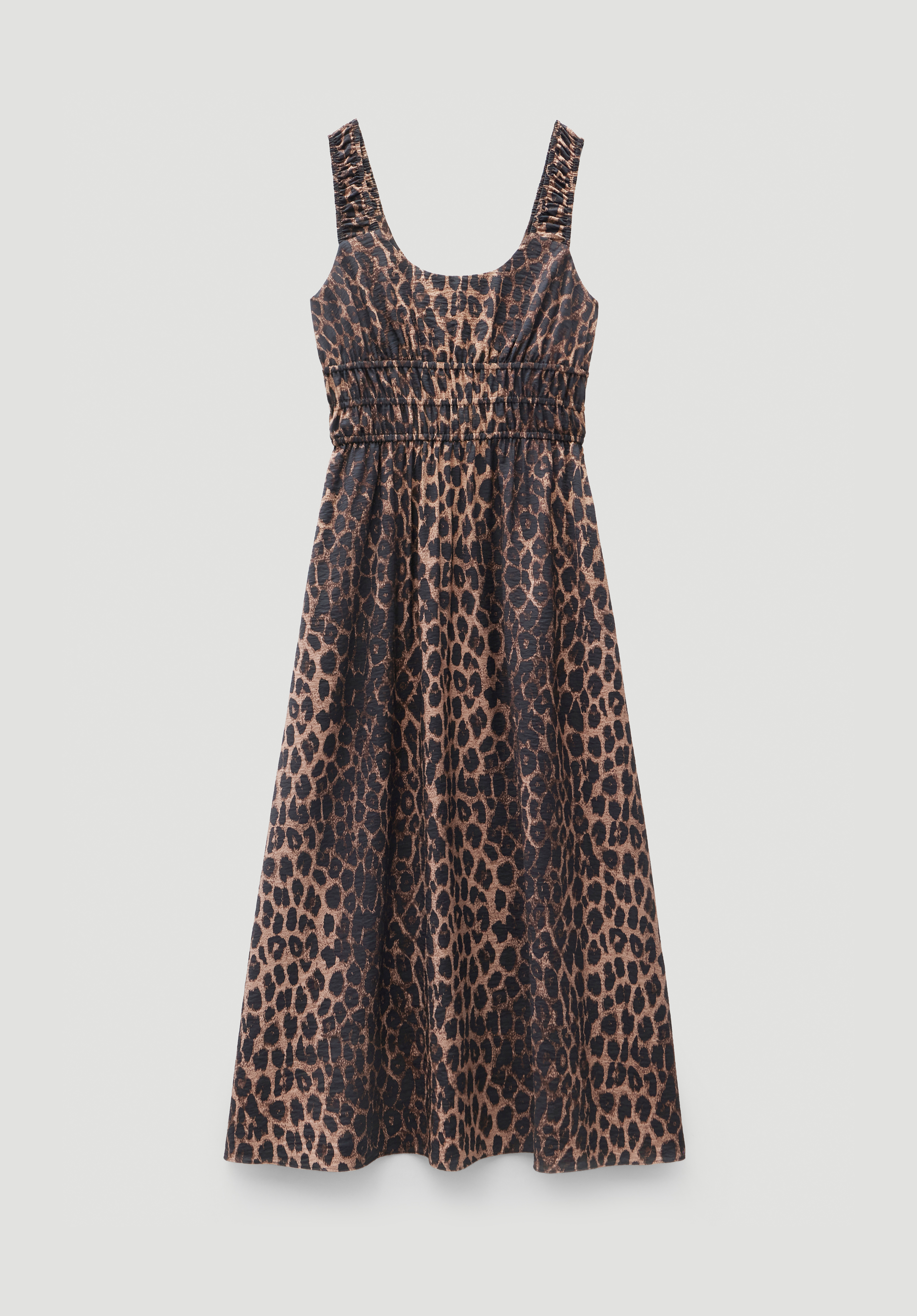 Air Flow Gathered Straps Midi Dress