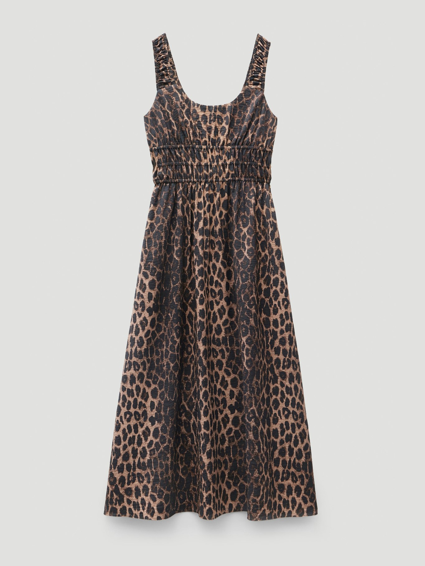 013036-4604-07 Air Flow Gathered Straps Midi Dress