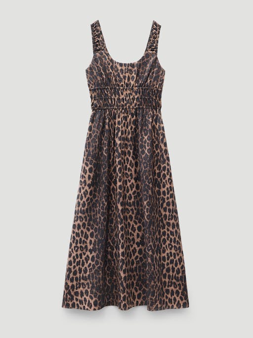 Air Flow Gathered Straps Midi Dress