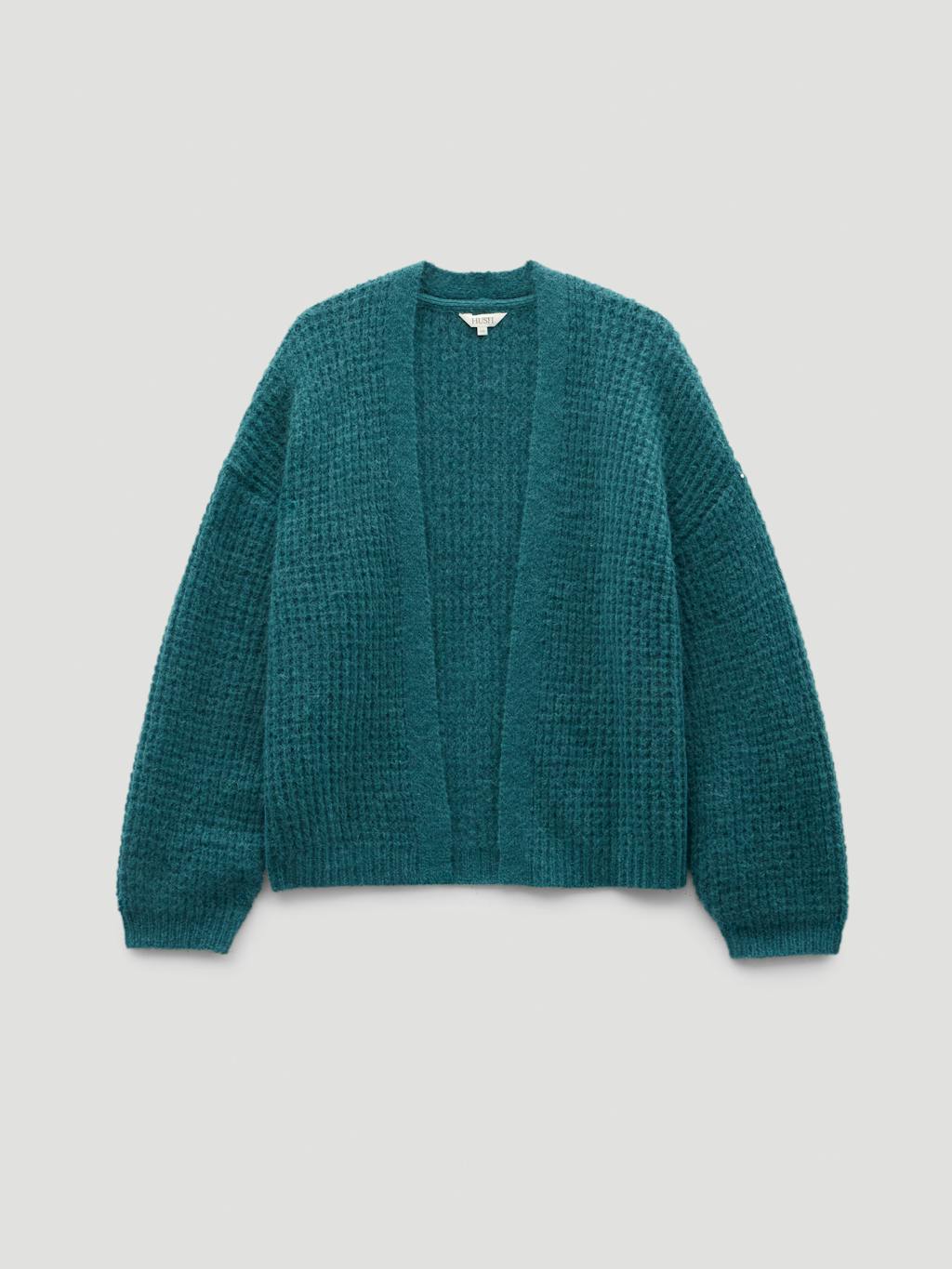 013362-1709-07 Flossie Waffle Stitch Wool Blend Edge to Edge Cardigan