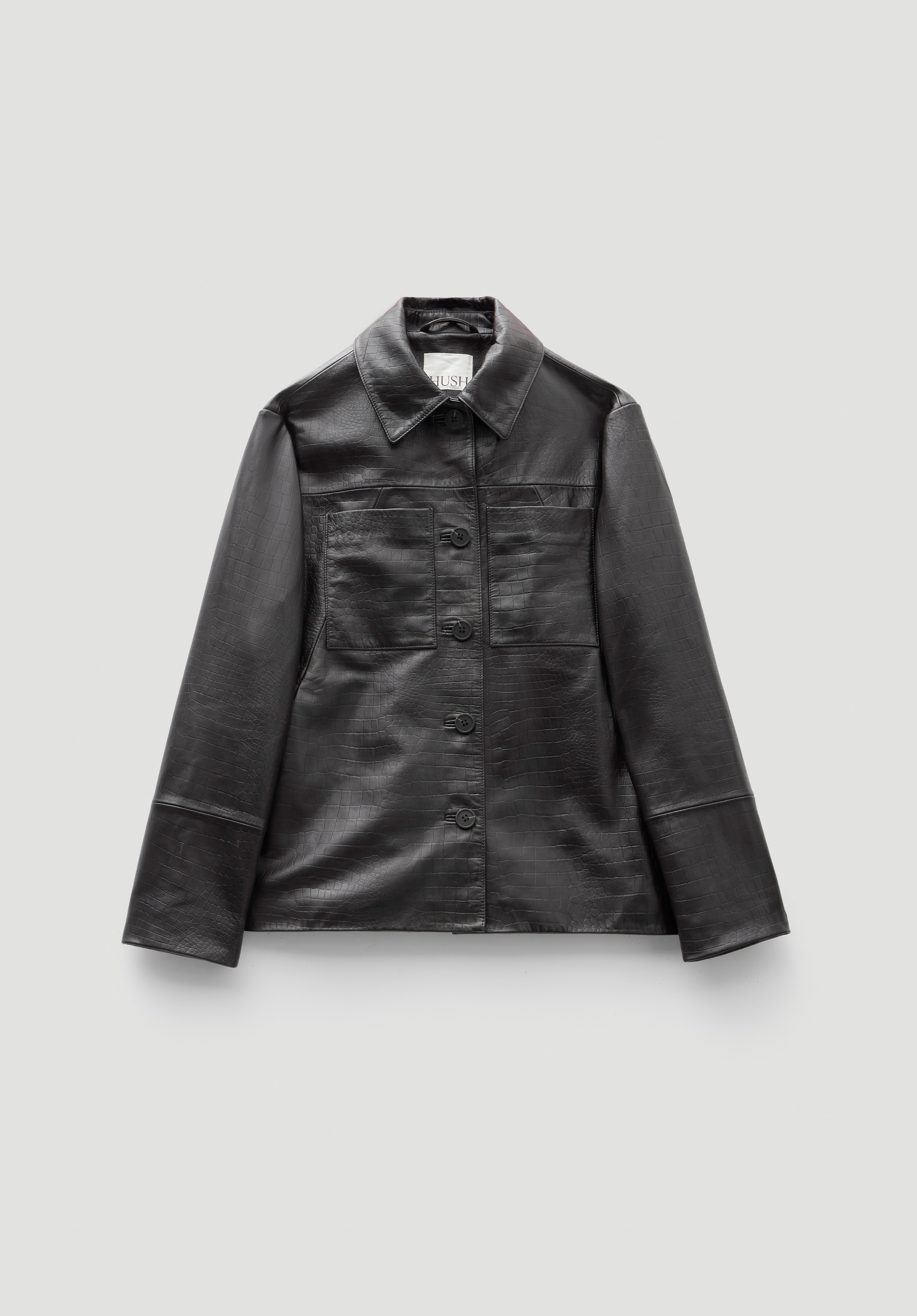 Kelly Croc Effect Leather Jacket