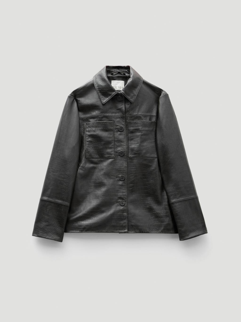 013403-0676-07 Kelly Croc Effect Leather Jacket