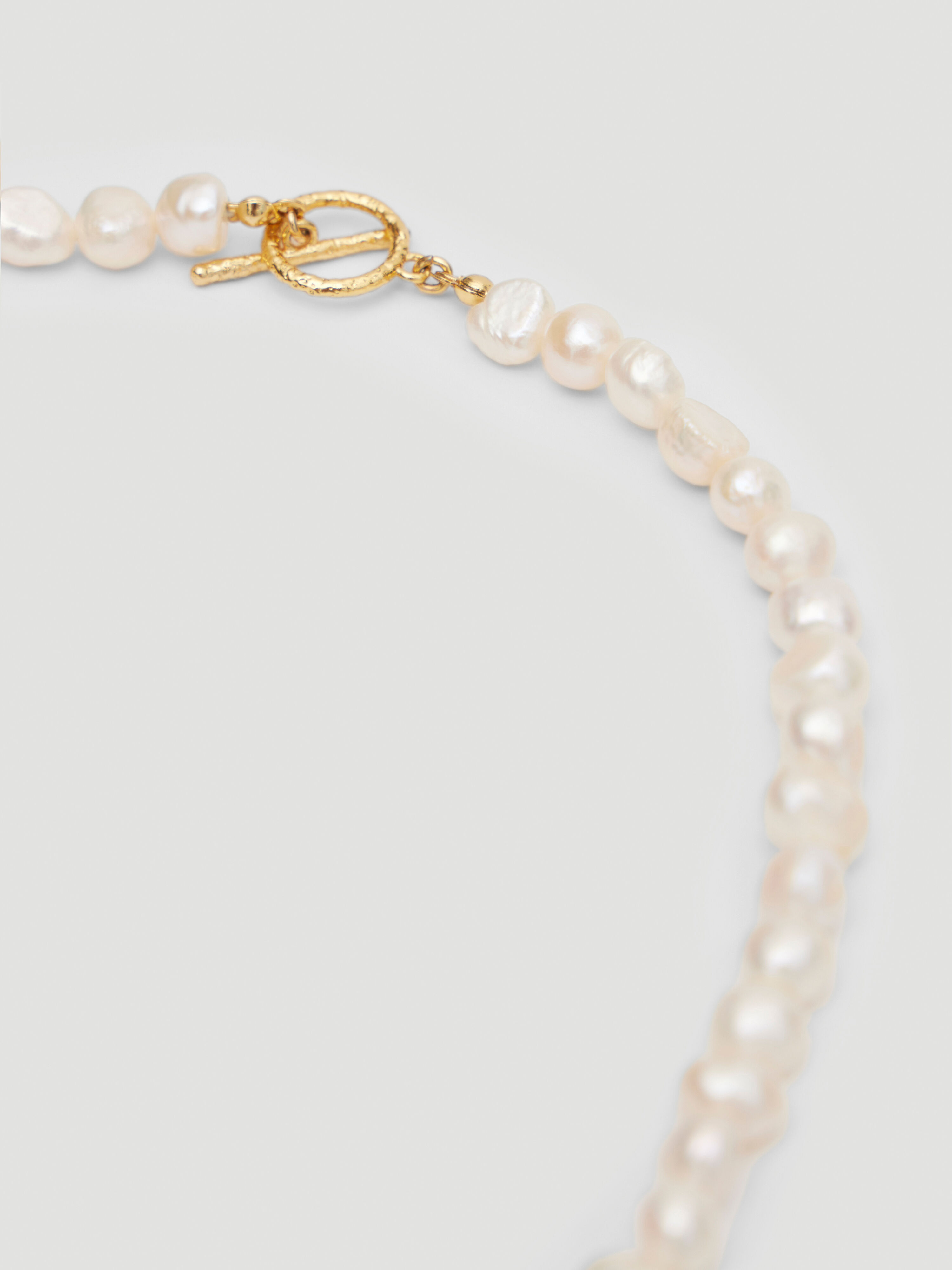 Freshwater Pearl T-Bar Necklace (Off White)