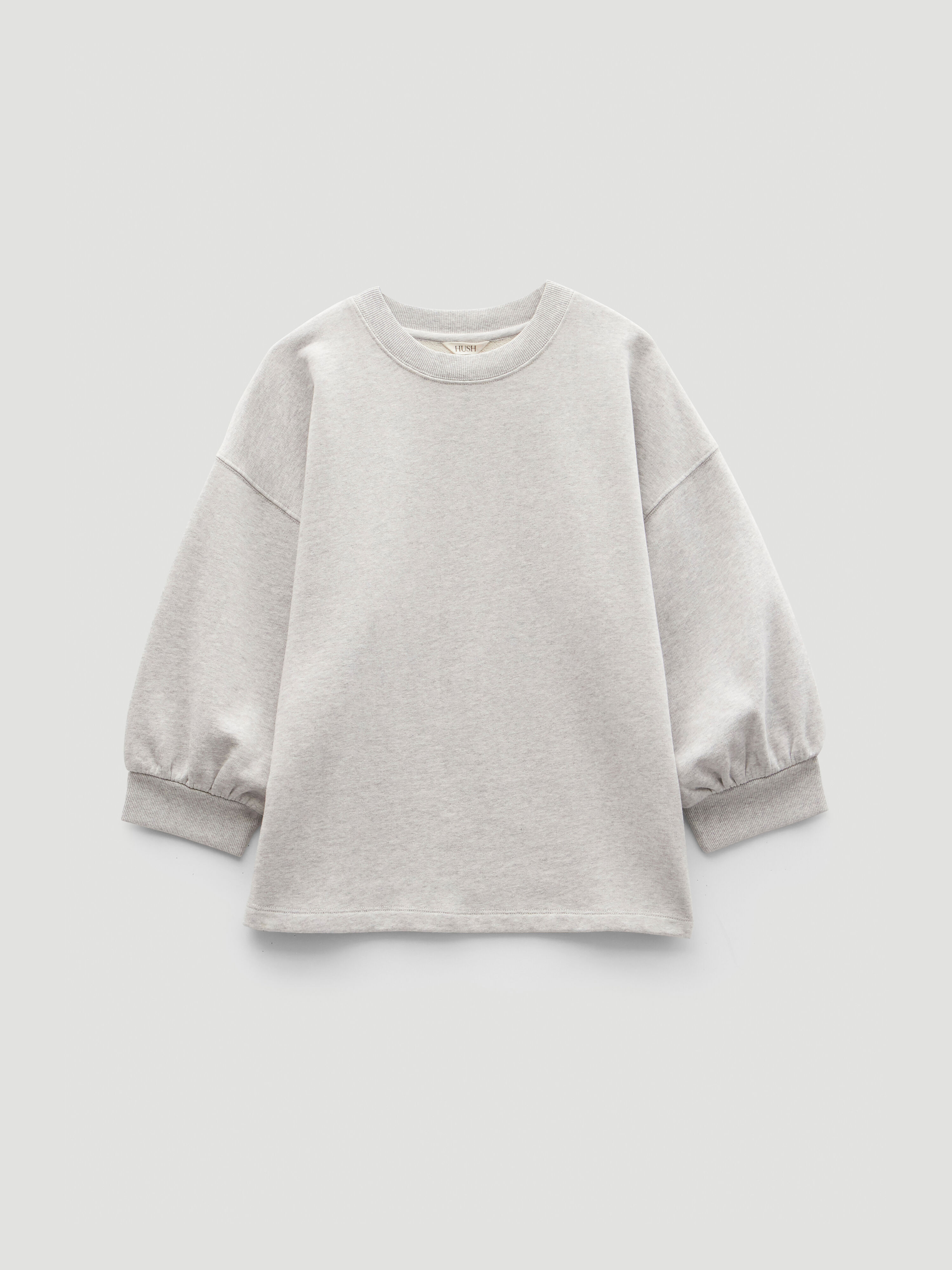 Gathered Sleeve Cotton Sweatshirt
