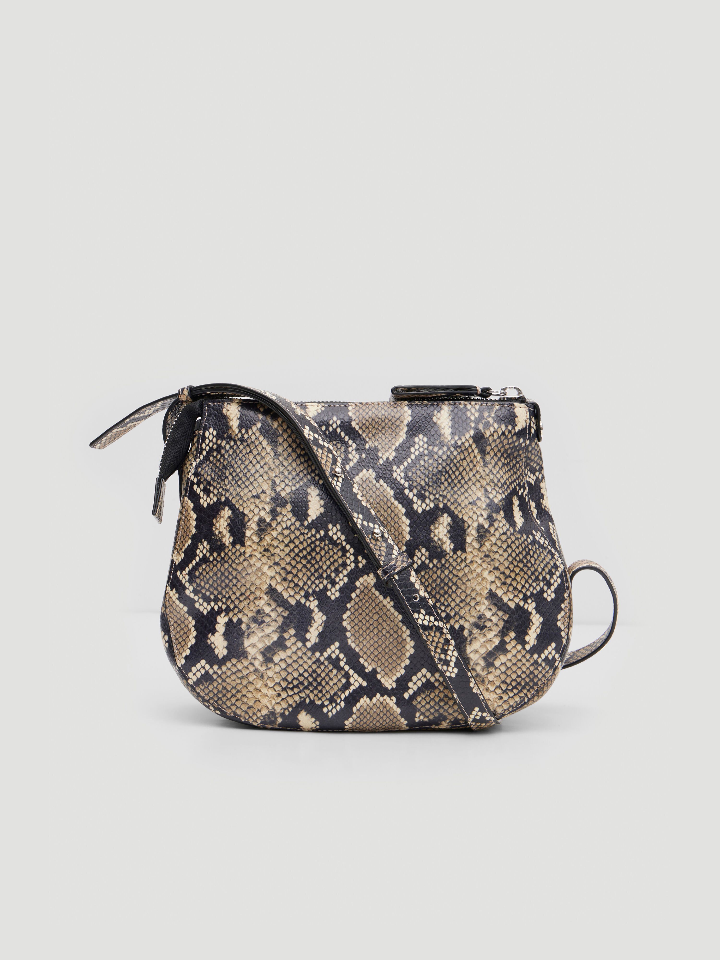 Zippy Crescent Leather Crossbody Bag