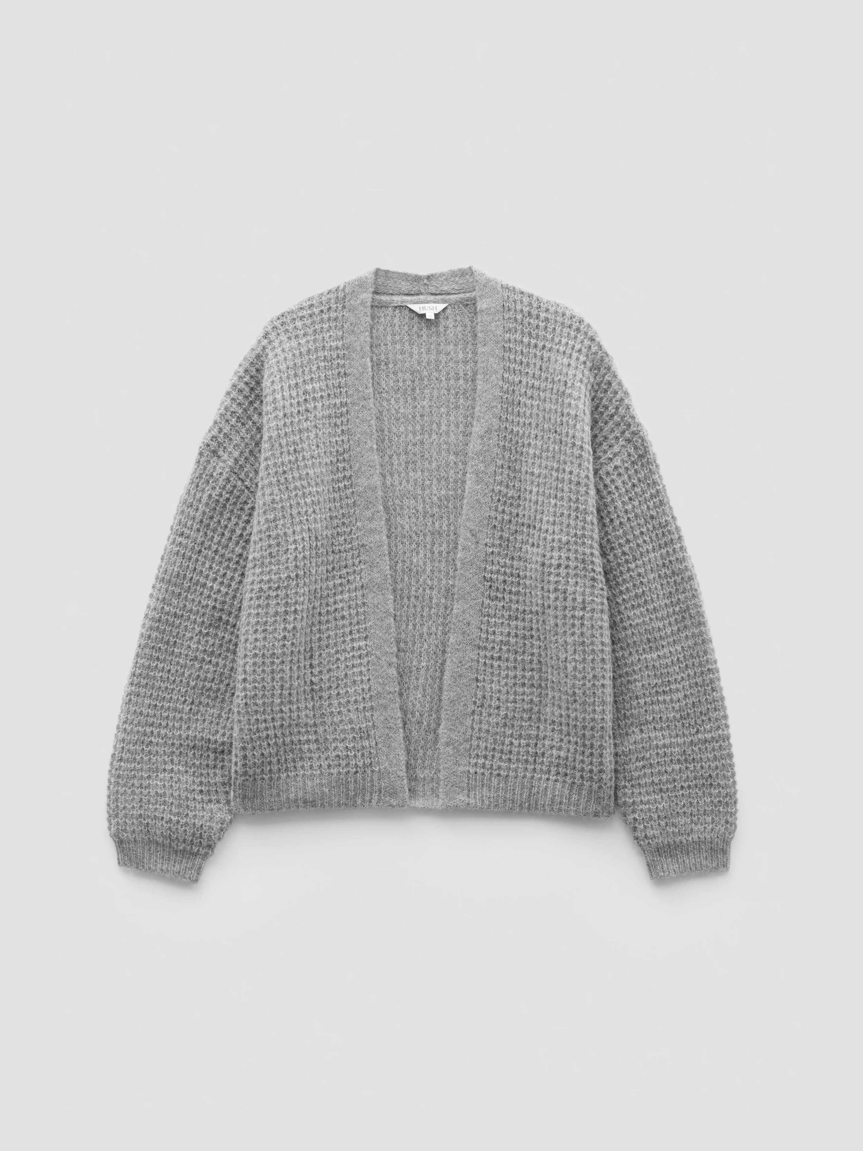 Flossie Waffle Stitch Wool Blend Edge to Edge Cardigan