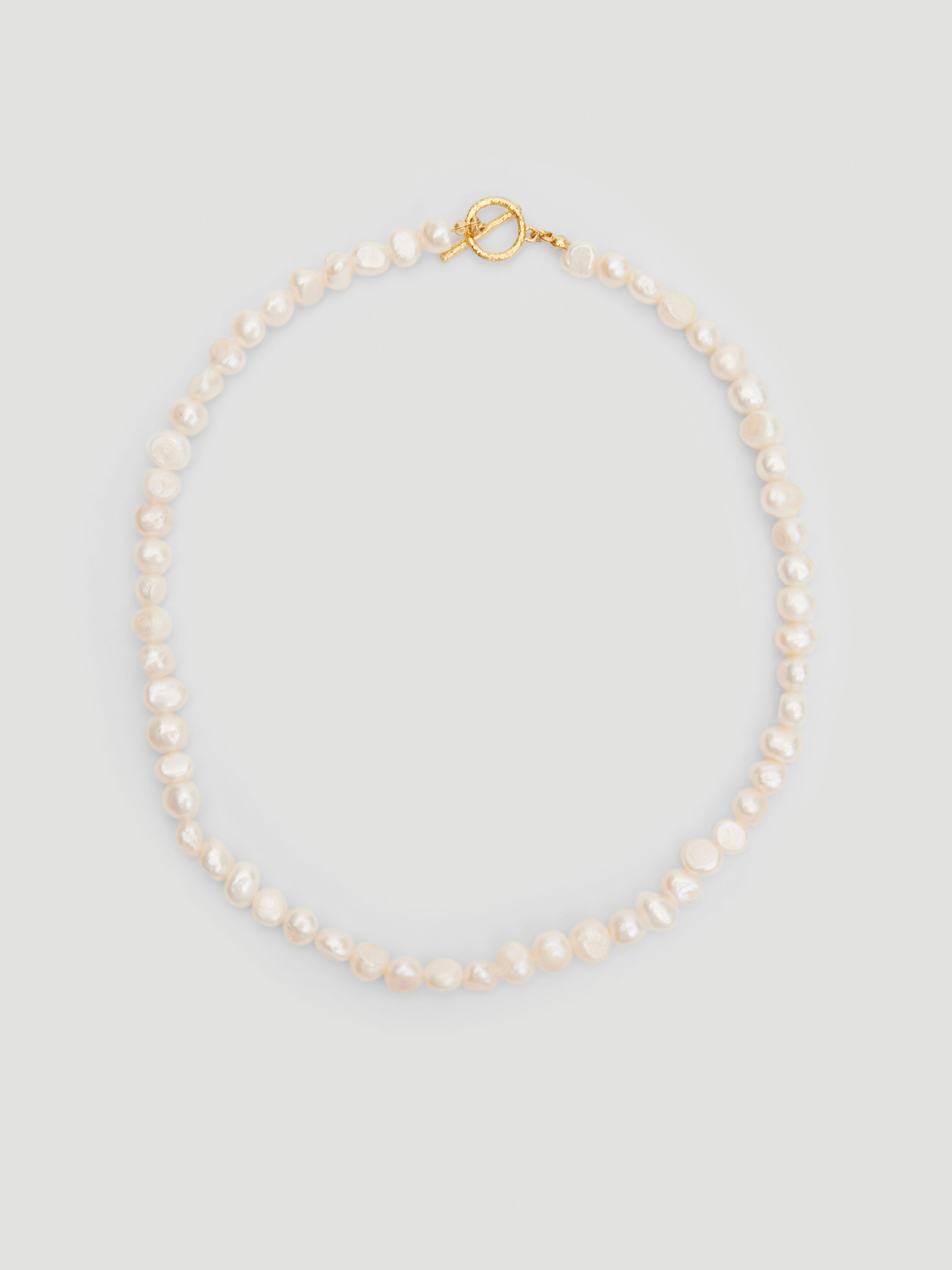 Freshwater Pearl T-Bar Necklace (Off White)