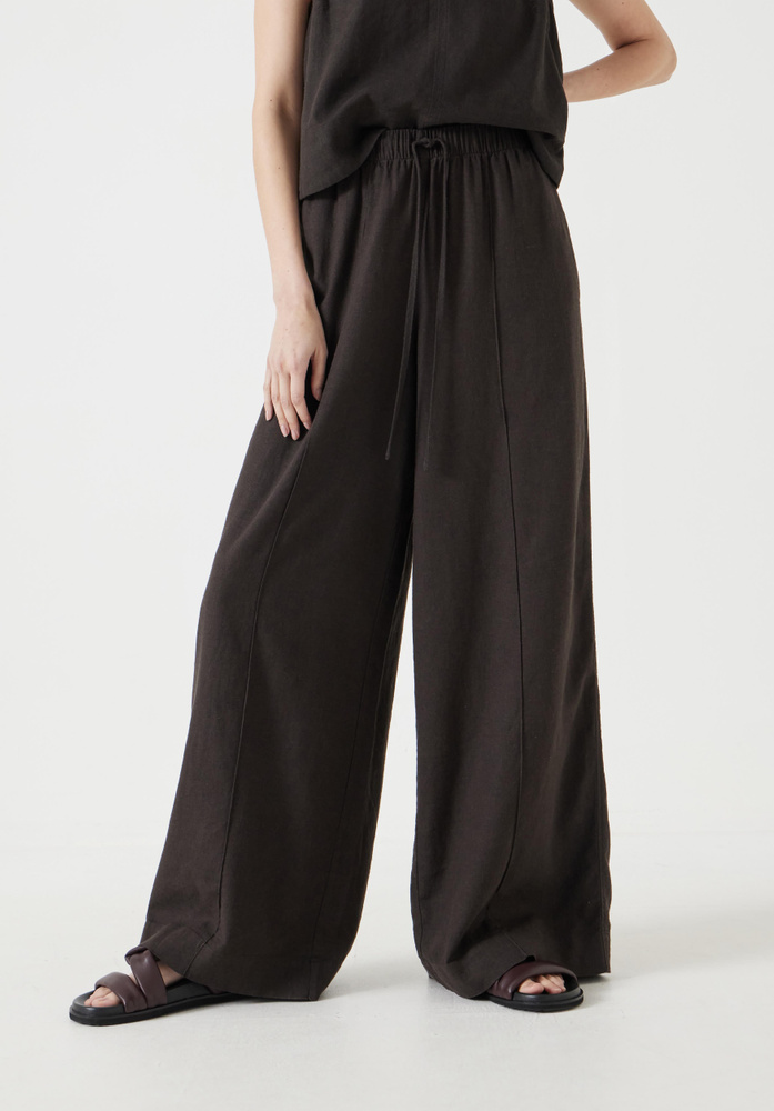 Linen Blend Petunia Wide Leg Trousers