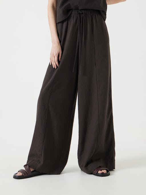 Linen Blend Petunia Wide Leg Trousers