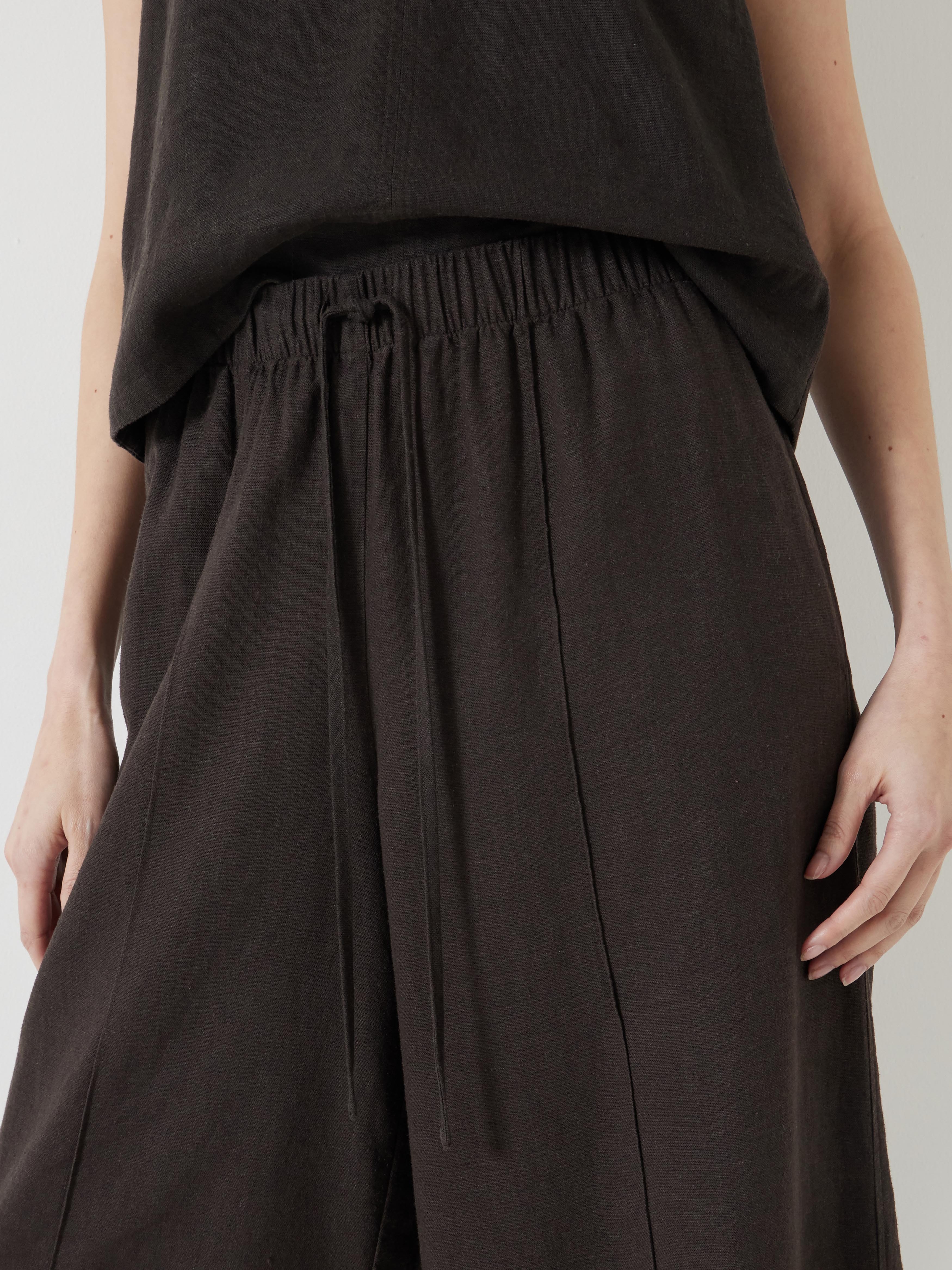 Linen Blend Petunia Wide Leg Trousers