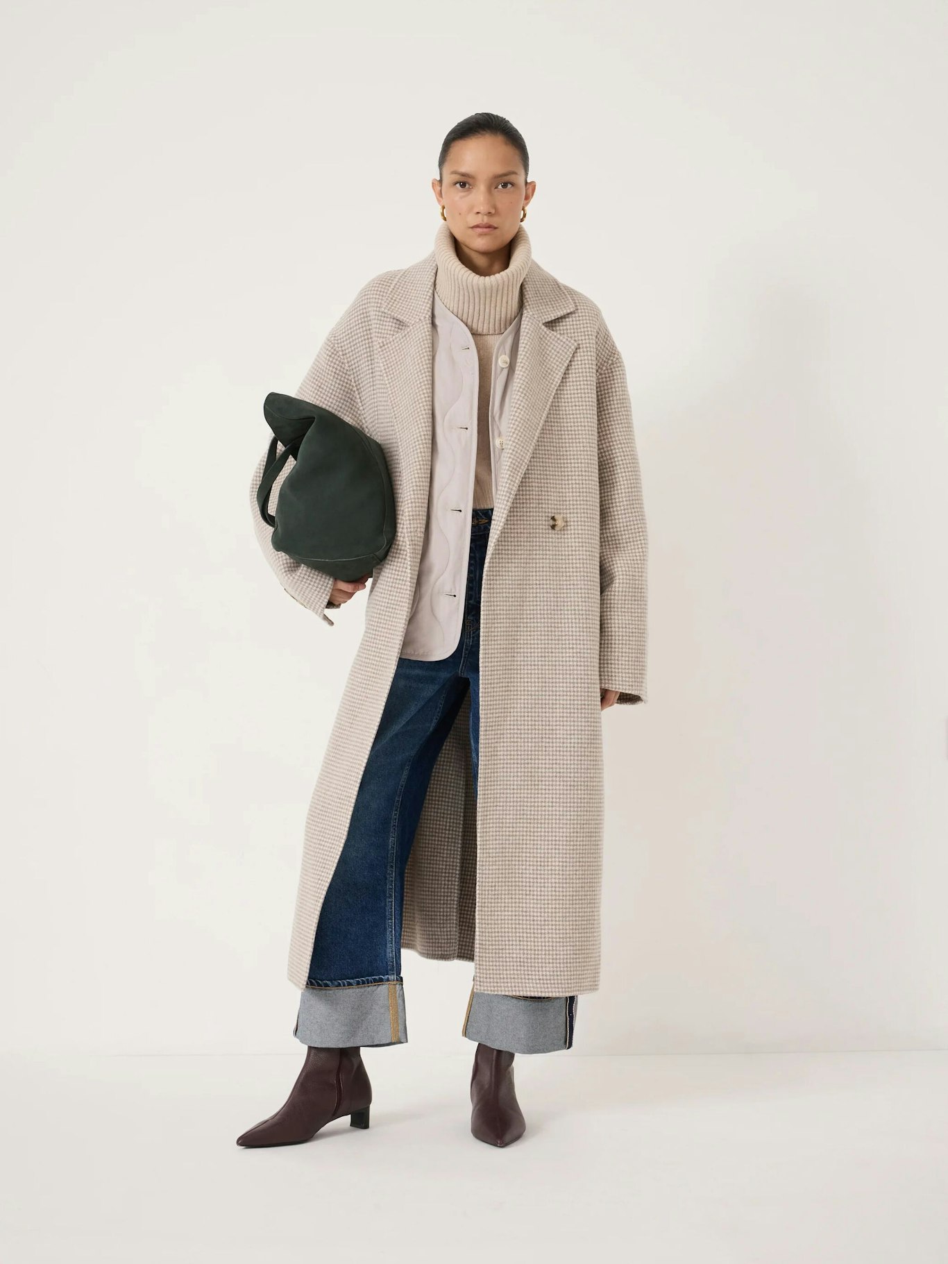 014900-0339-01 Mili Double Faced Wool Checked Coat