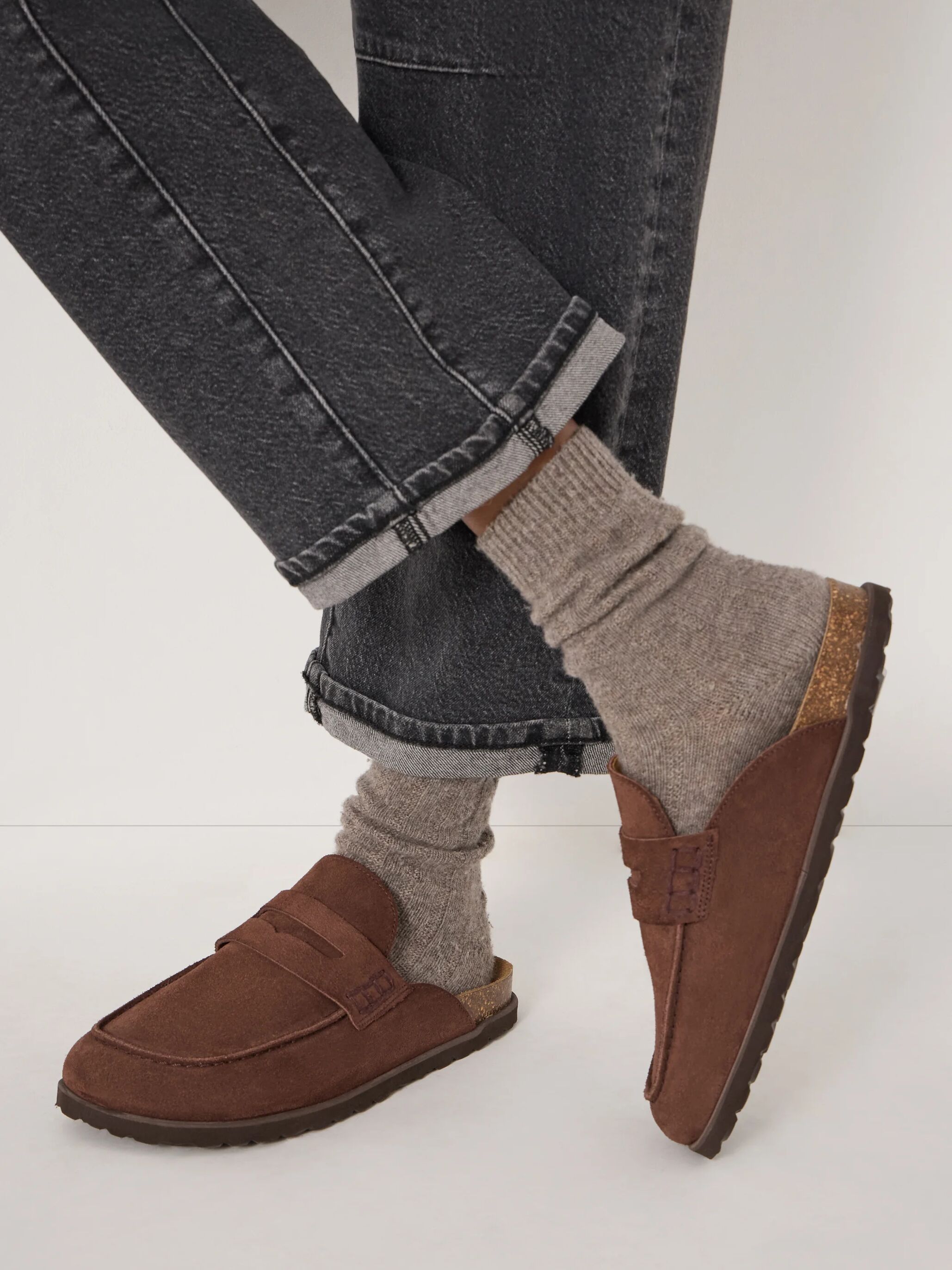 Rune Suede Padded Mules