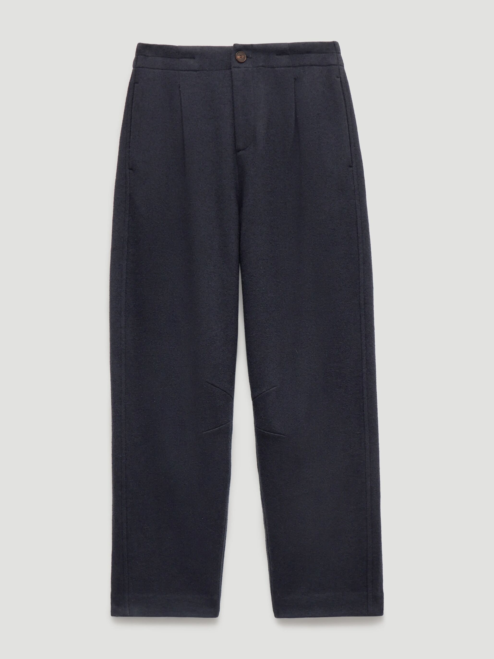Boiled Wool Barrel Leg Trousers