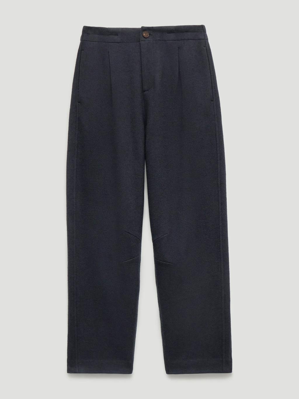 015025-1658-07 Boiled Wool Barrel Leg Trousers