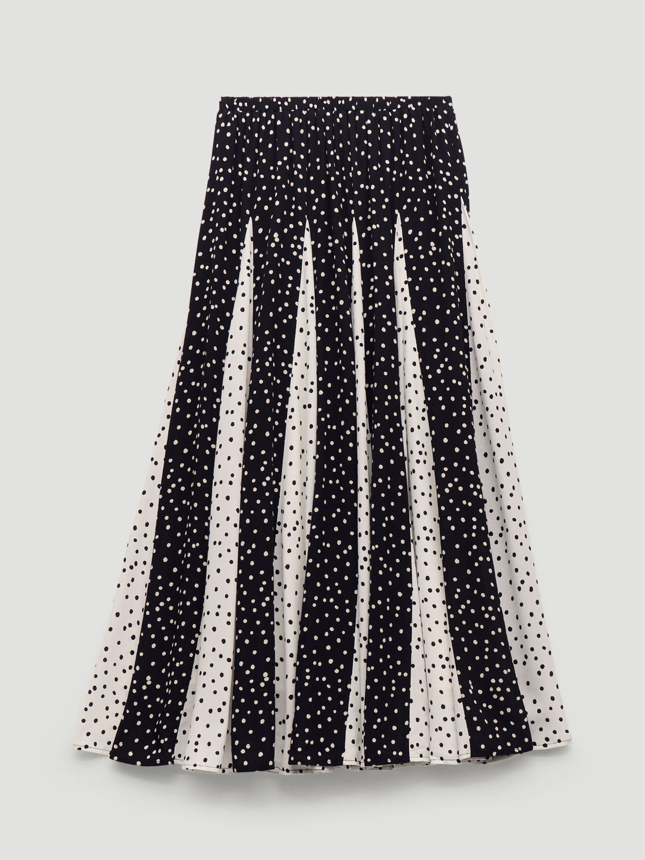 Oti Polka Dot Godet Midi Skirt