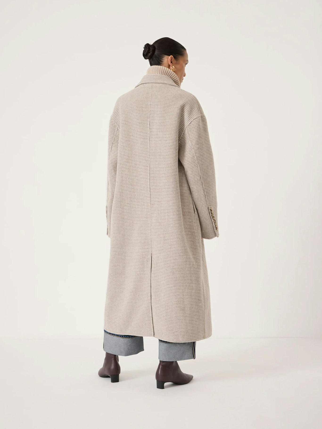 014900-0339-03 Mili Double Faced Wool Checked Coat