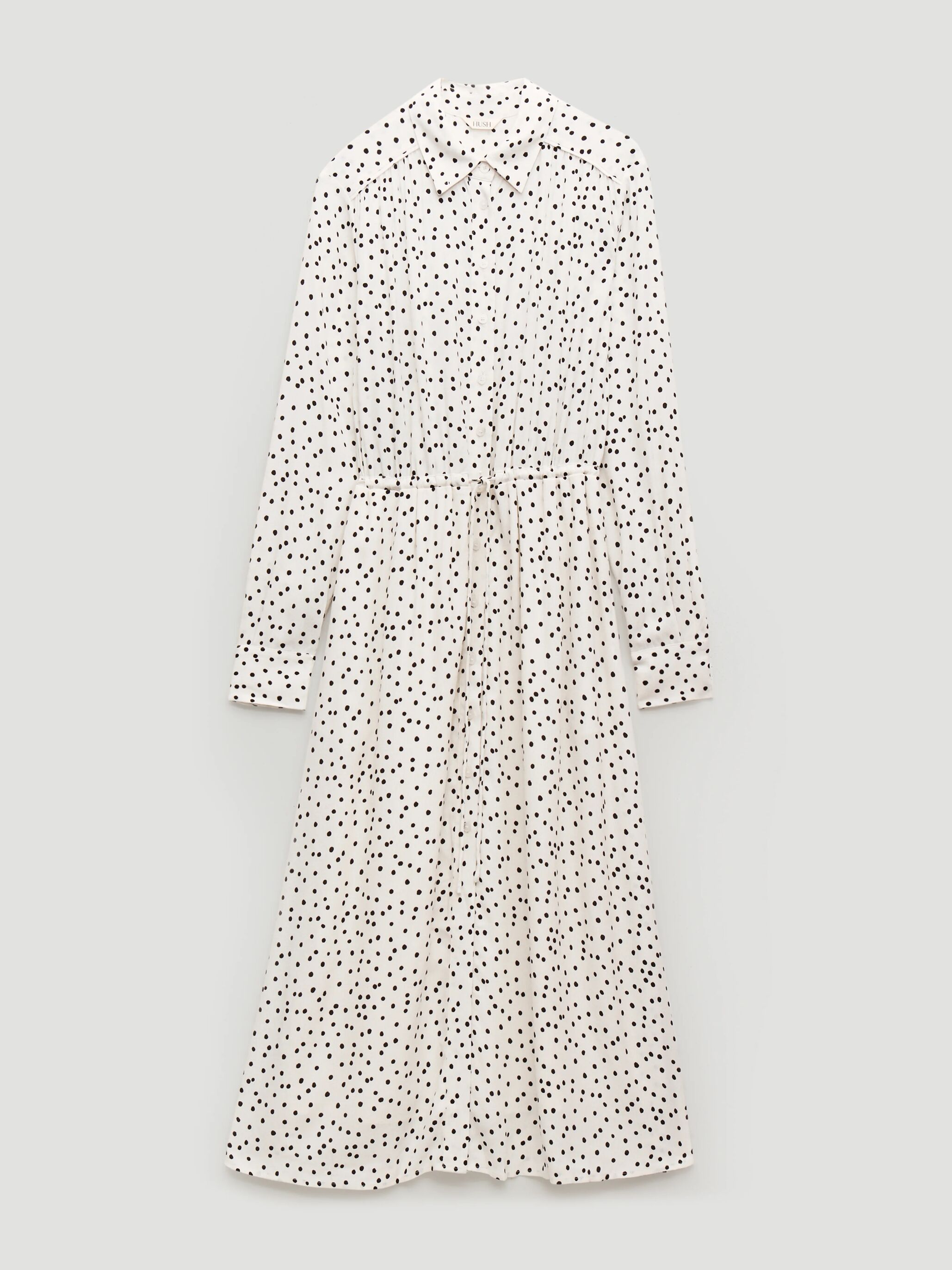 Rosey Polka Dot Midi Shirt Dress