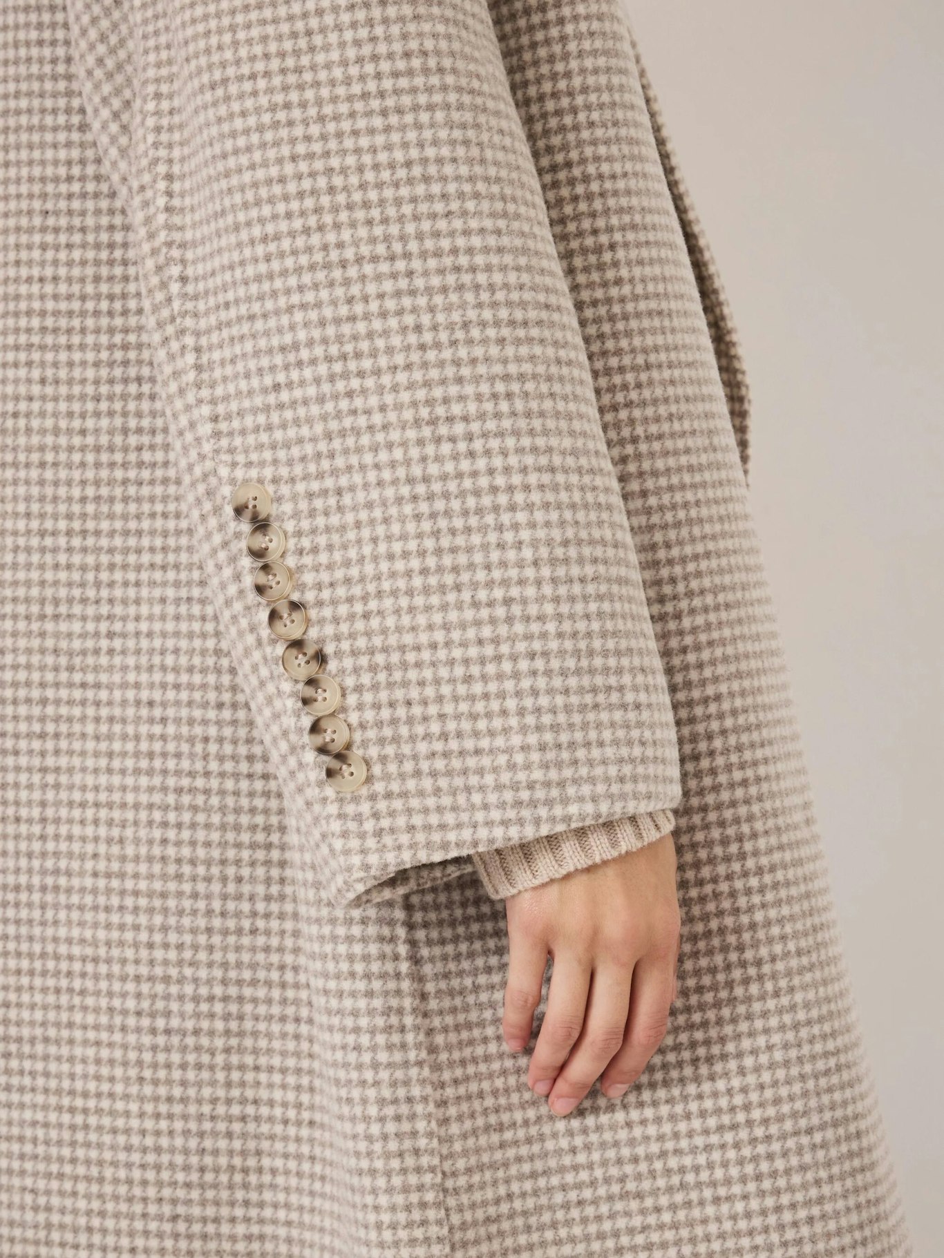 014900-0339-04 Mili Double Faced Wool Checked Coat