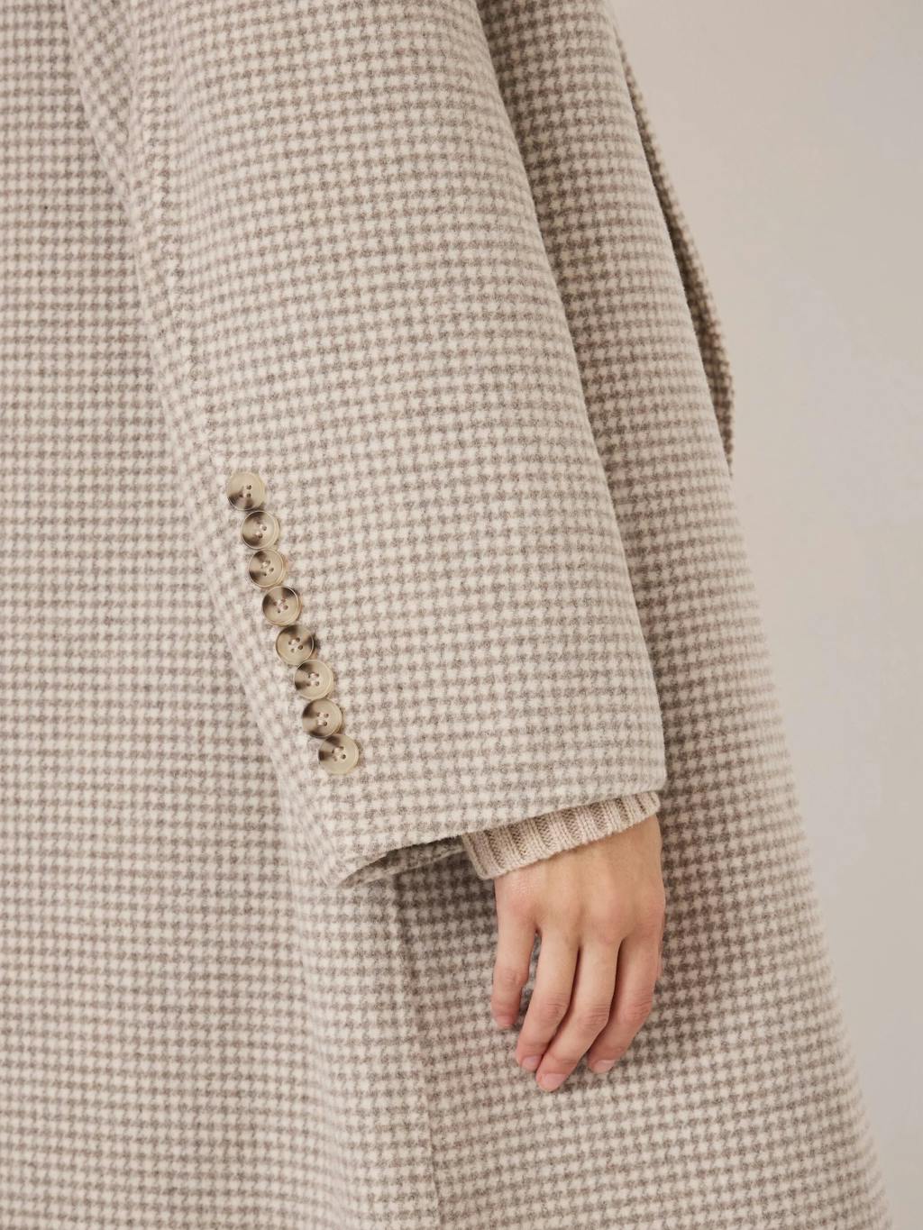 014900-0339-04 Mili Wool Double Faced Checked Coat