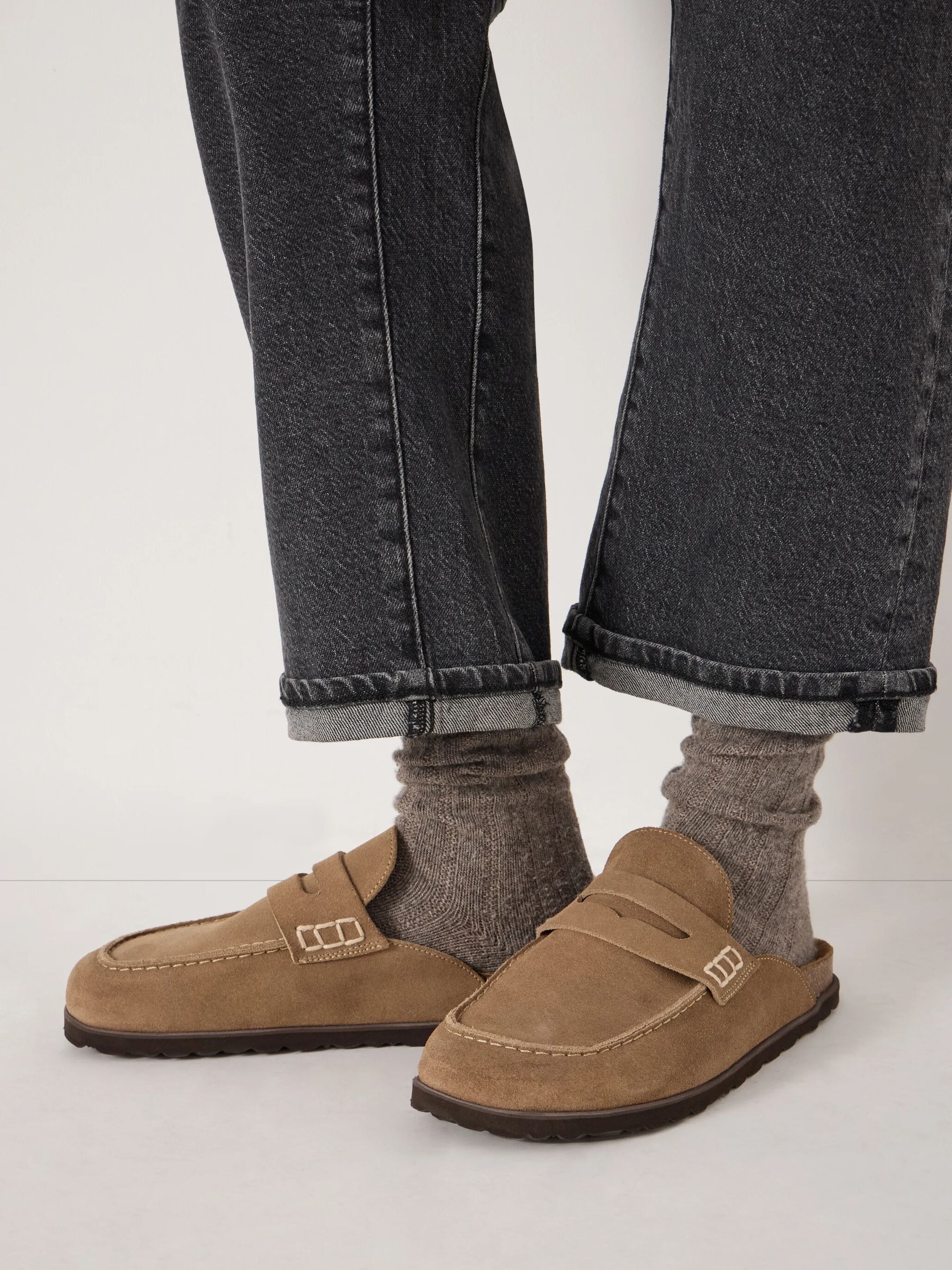 Rune Suede Padded Mules