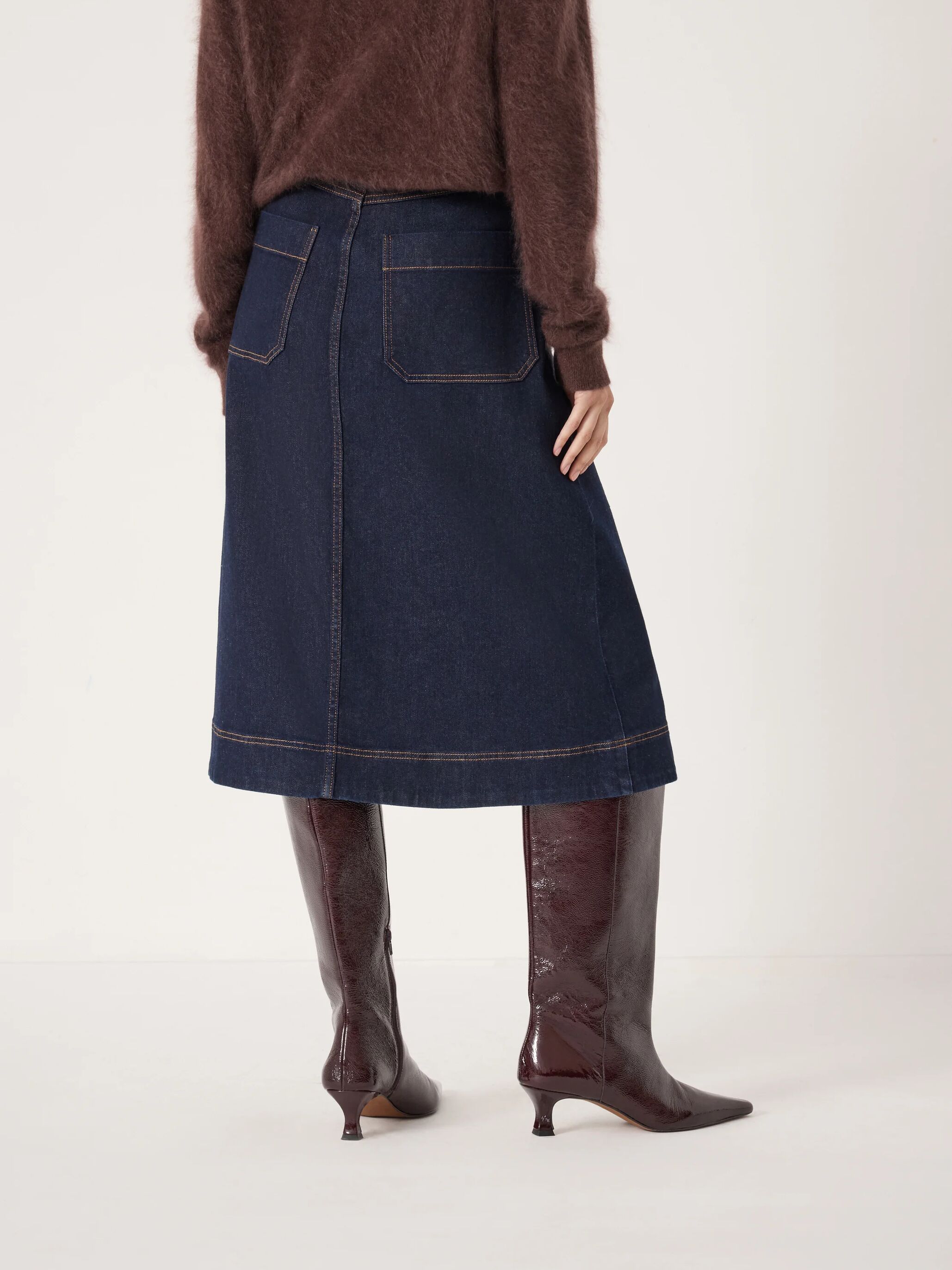 Indie Denim Midi Skirt