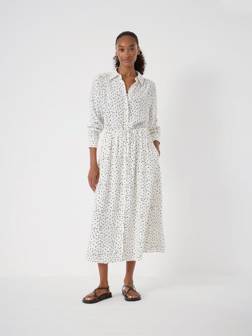 Rosey Polka Dot Midi Shirt Dress