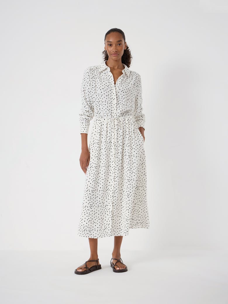 Rosey Polka Dot Midi Shirt Dress