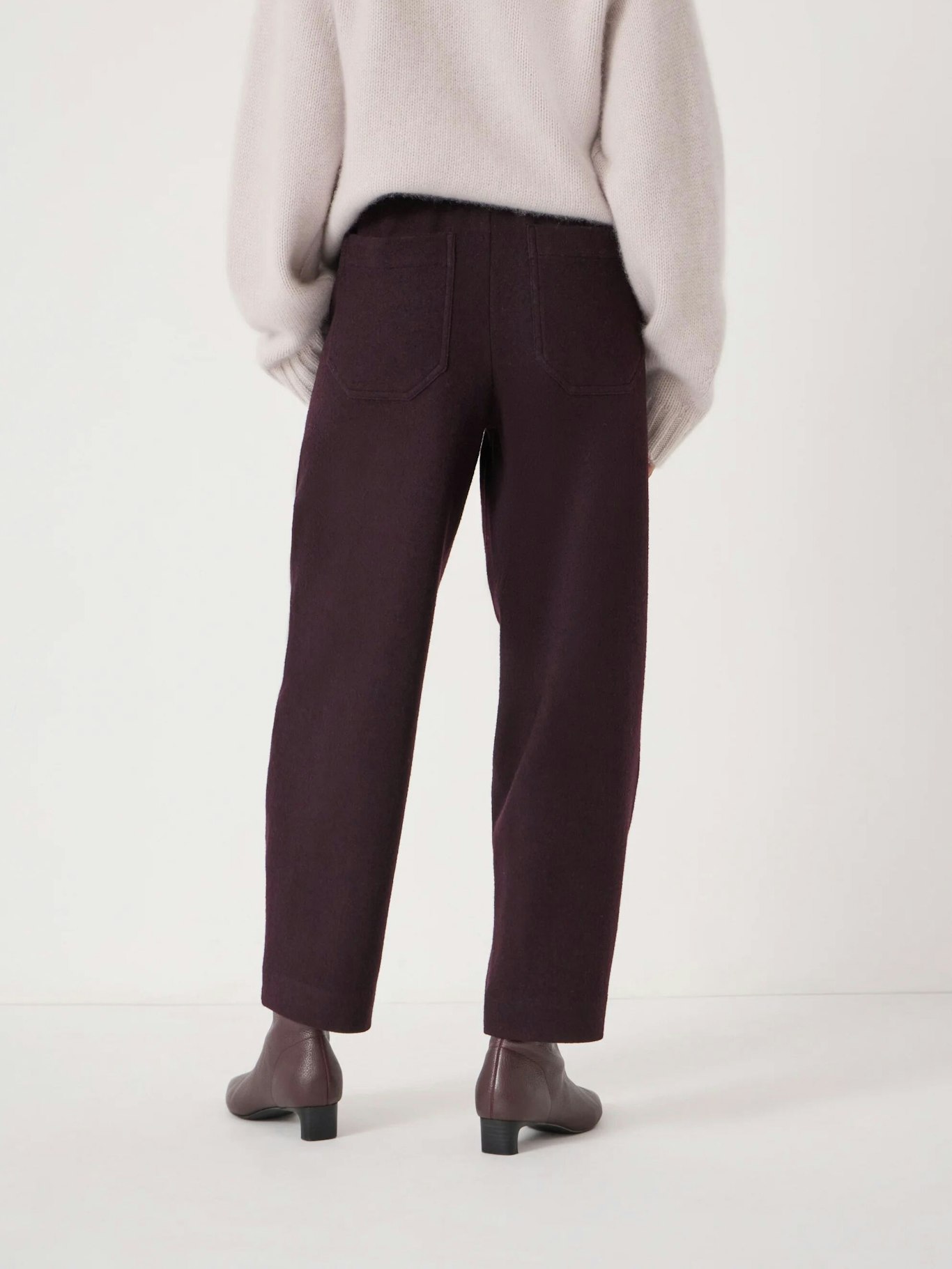 015025-2920-03 Boiled Wool Barrel Leg Trousers