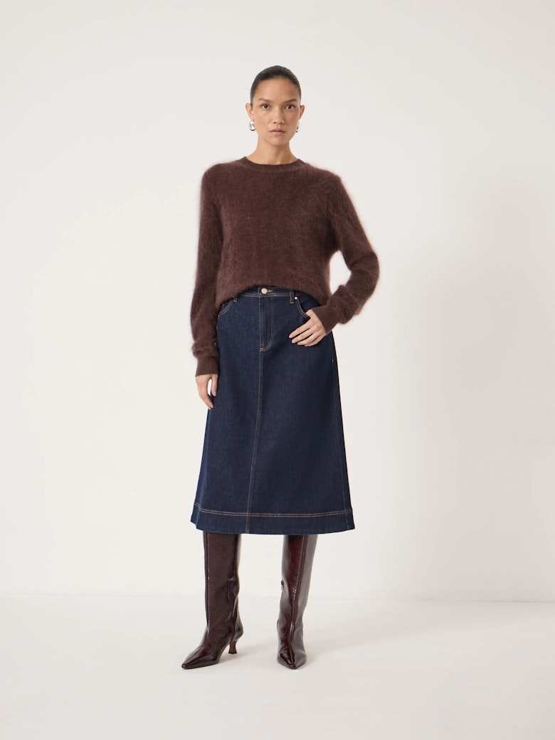 Indie Denim Midi Skirt