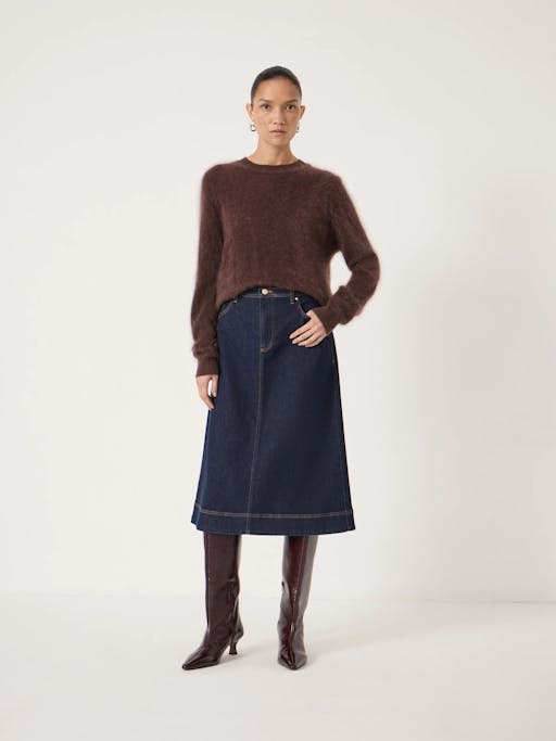 Indie Denim Midi Skirt