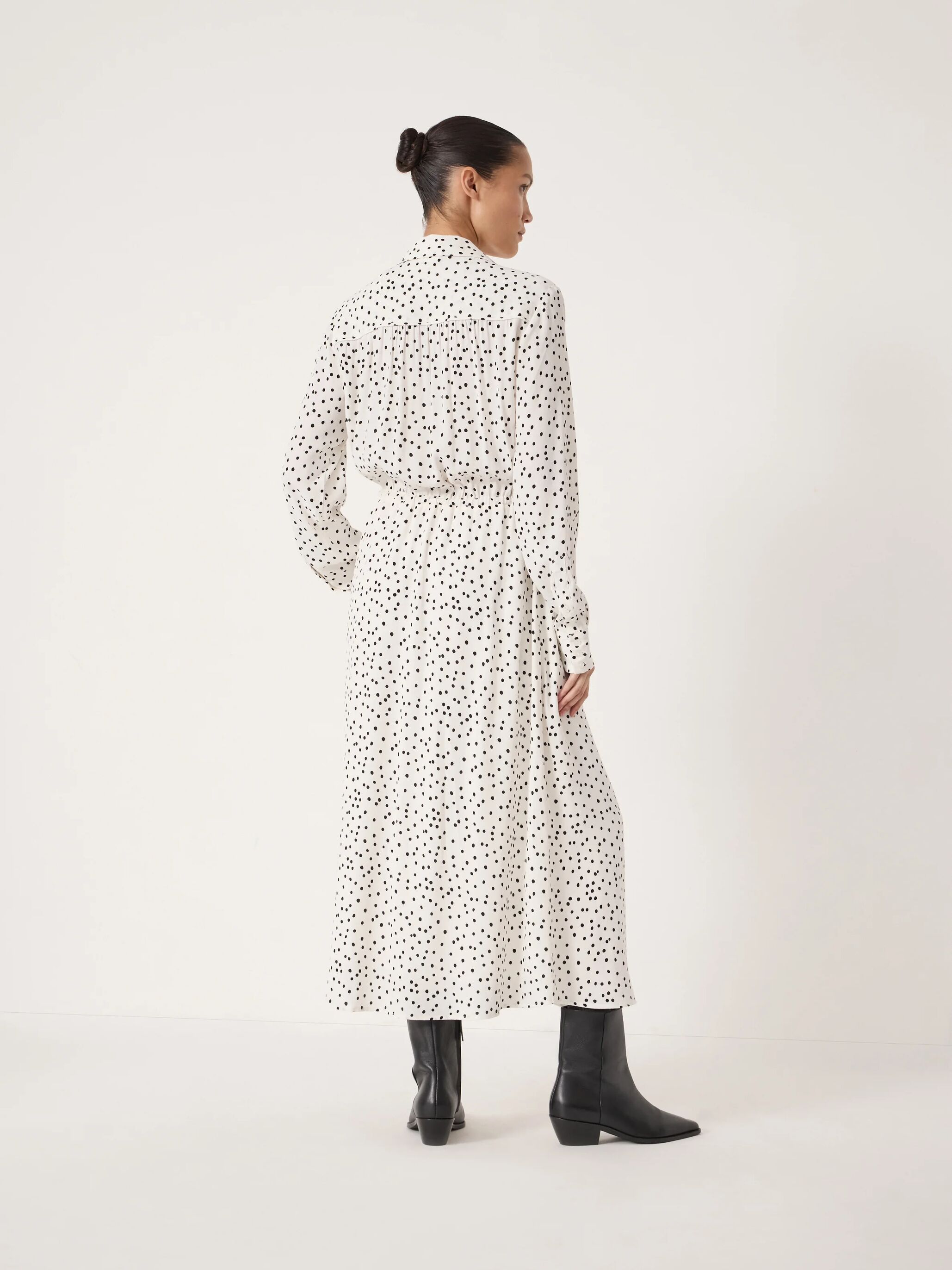 Rosey Polka Dot Midi Shirt Dress