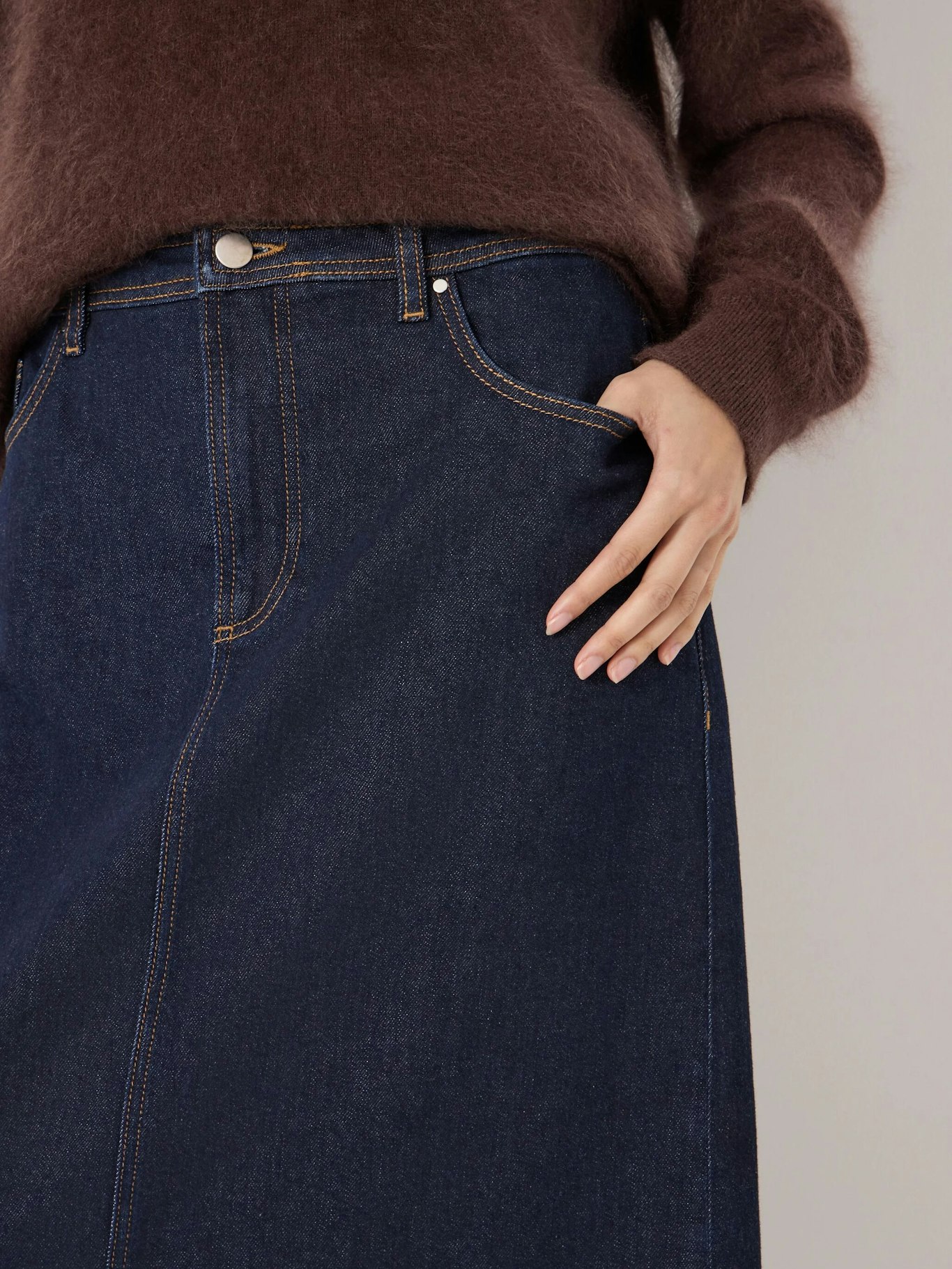 014965-4519-04 Indie Denim Midi Skirt