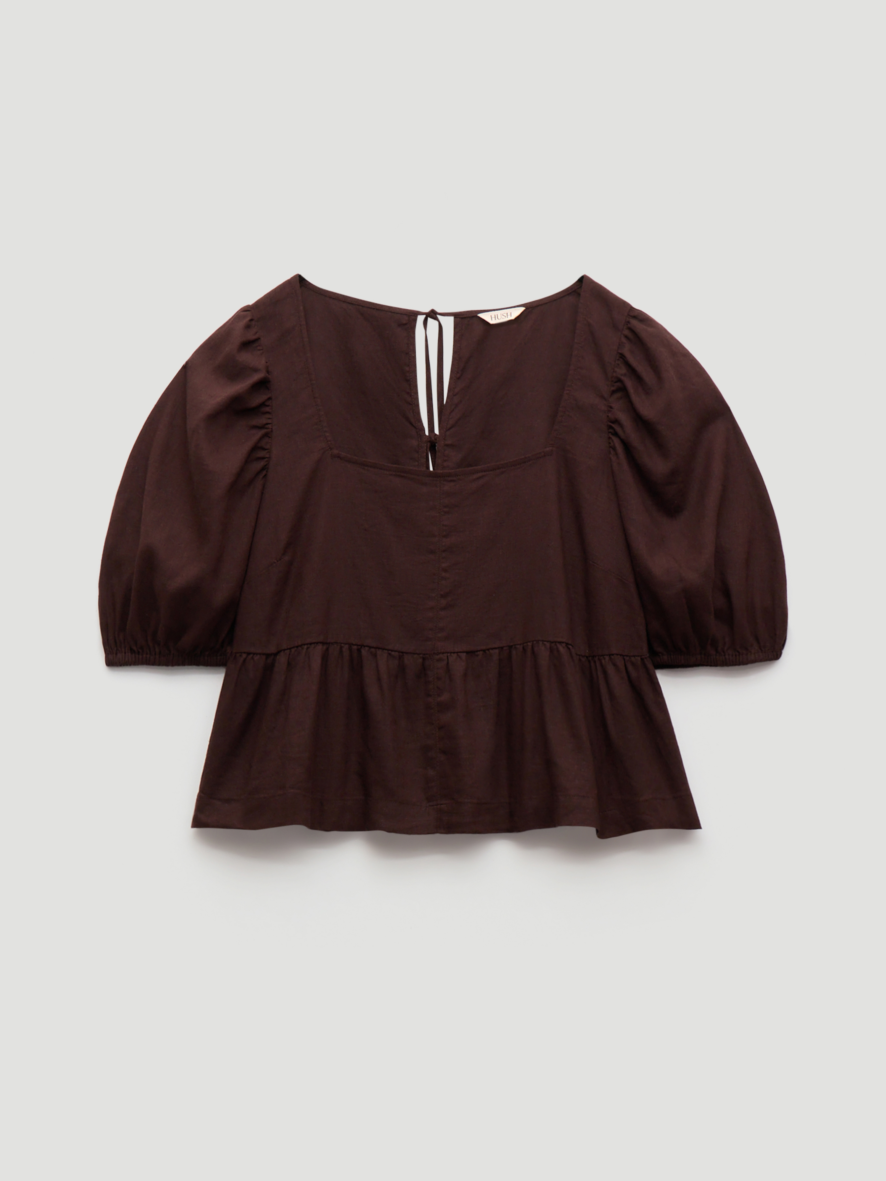 Alva Puff Sleeve Linen Beach Top